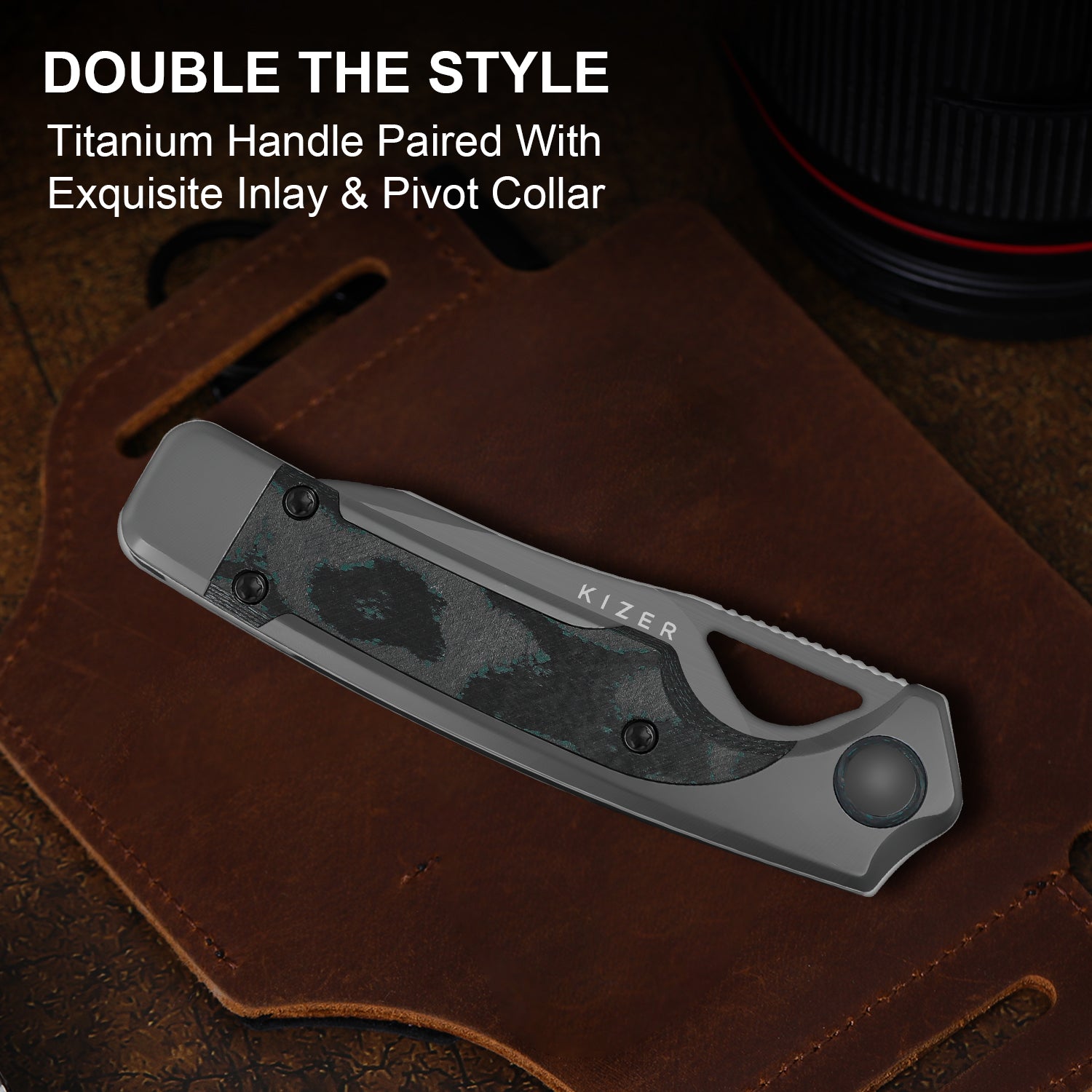 Ara | S45VN | Titanium & Camo Carbon Brittany Blue | Ki3729A2