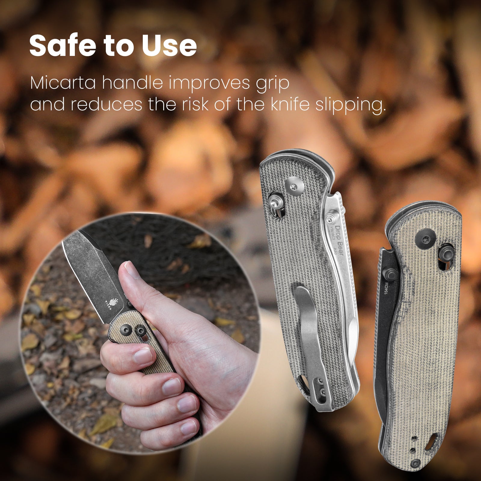 Drop Bear® | 154CM | Micarta | KizerV™ 3619C3