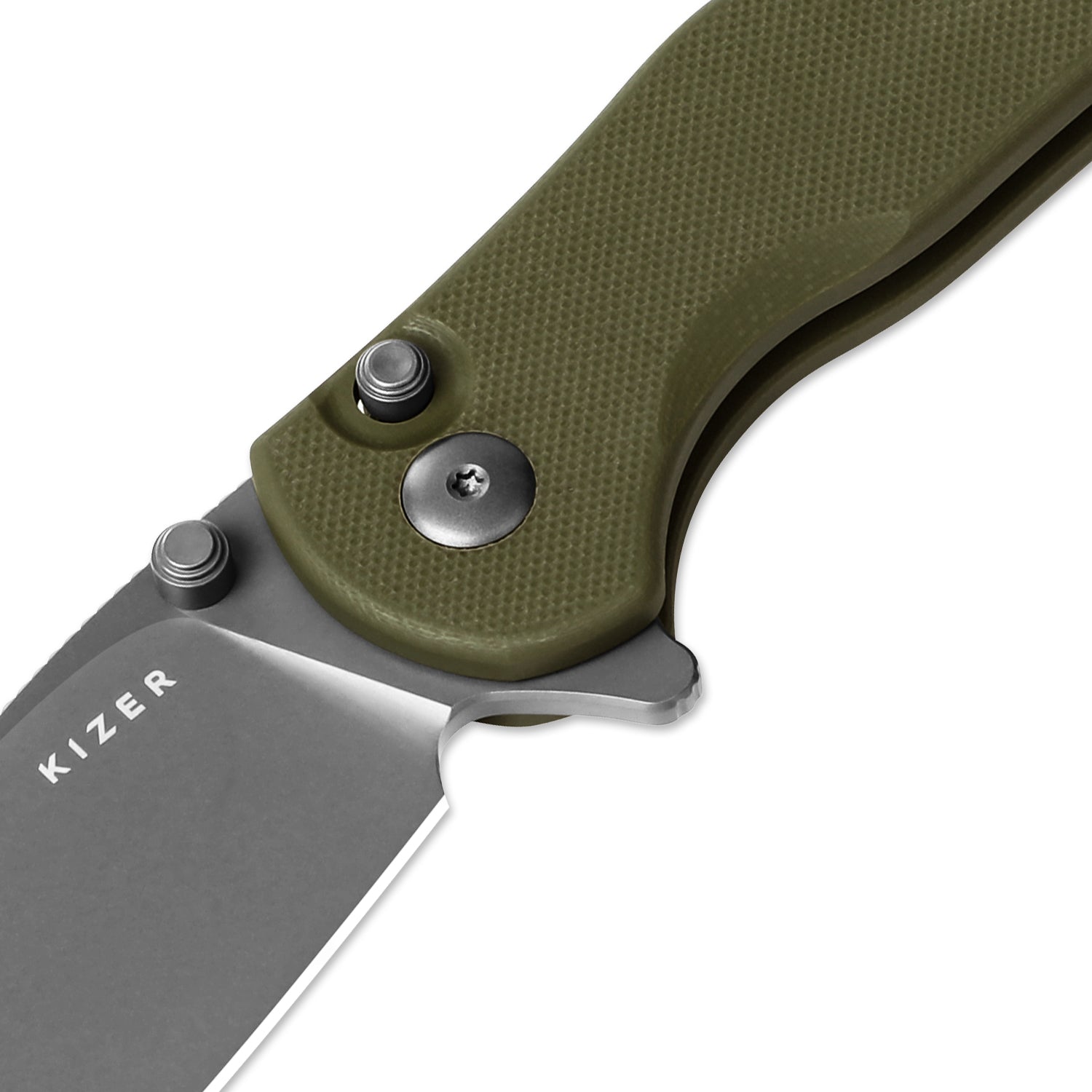 Mini Grouper | D2 | Olive Green G10 | KizerV™ 3669A3