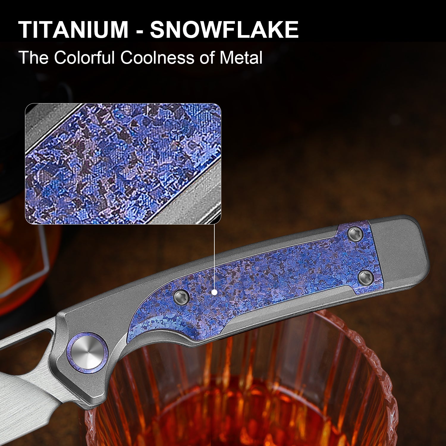 Ara | S45VN | Titanium & Purple Snowflake Titanium | Ki3729A3