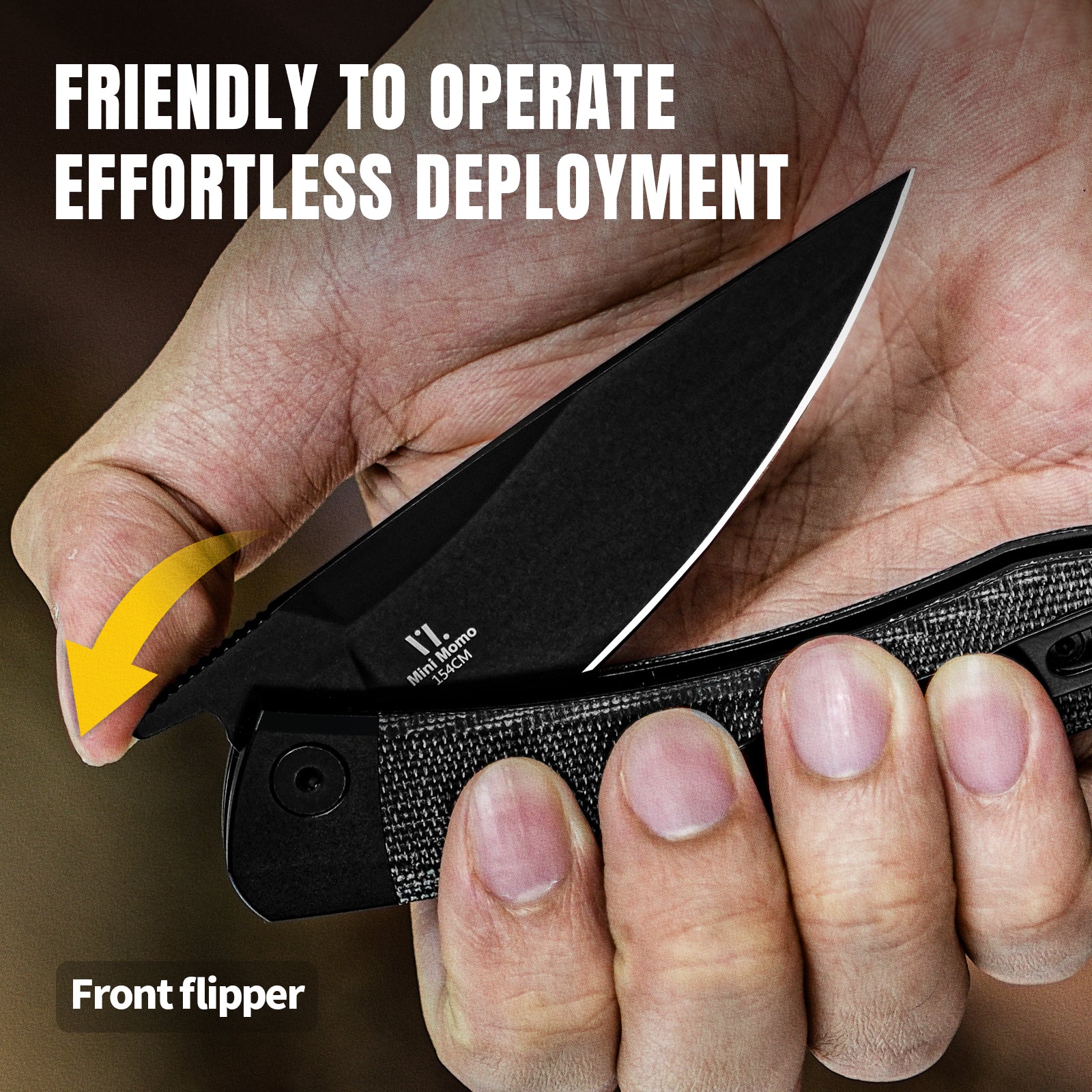 Mini Momo | 154CM | Aluminum+Micarta | KizerV™ 3663C2