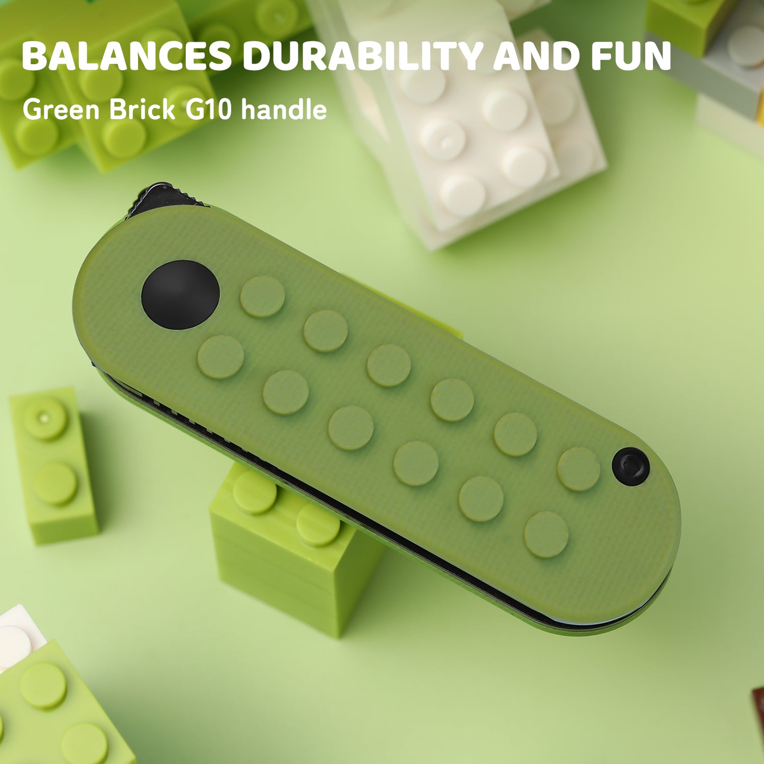 Mini Bay | 14C28N | Green Brick G10 Handle | KizerV™ 2583A3