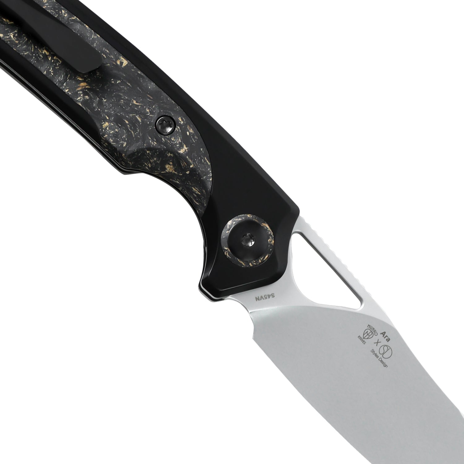 Ara | S45VN | Titanium & Carbon Fiber Gold Flake | Ki3729A1