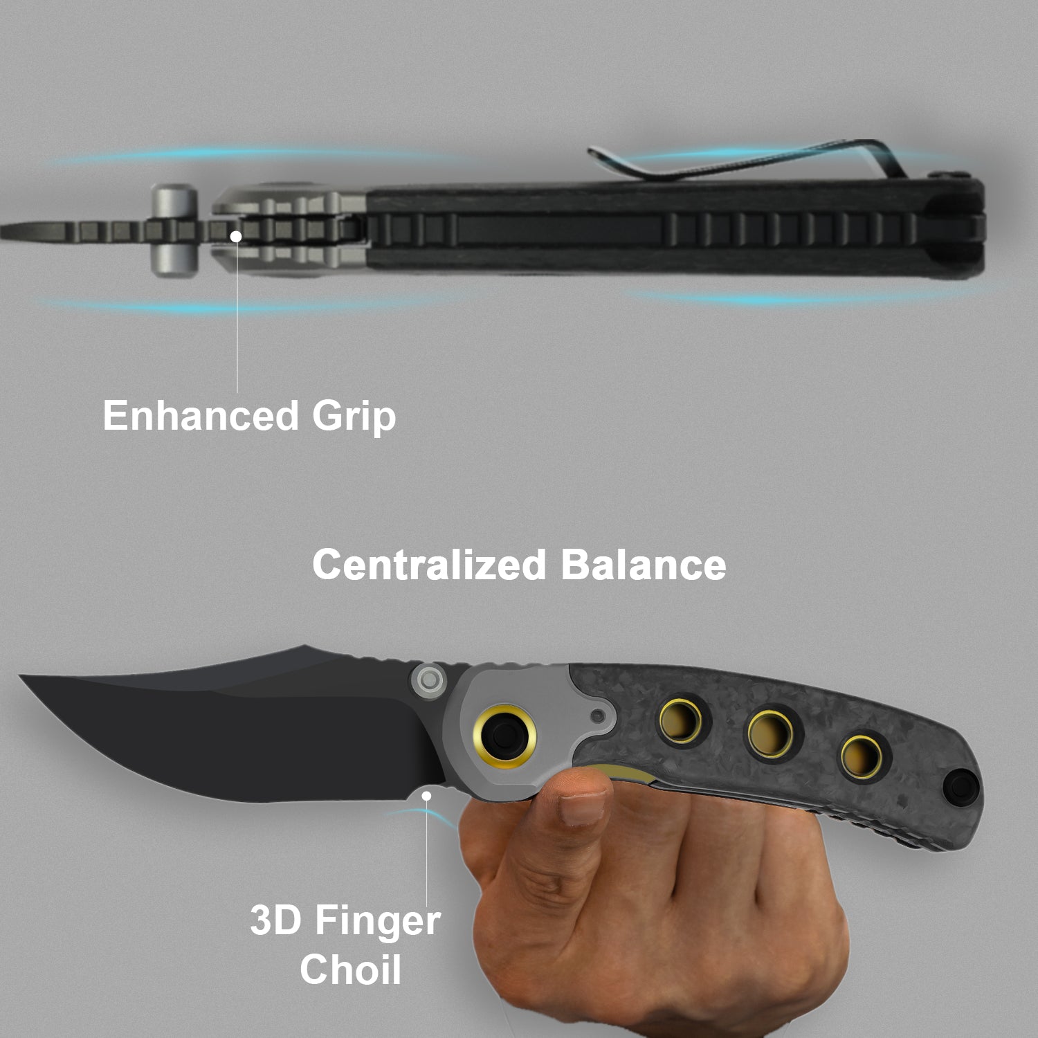 PIONEER | M390 | Titanium & Marble Carbon Fiber | ZX-FK03A1 | KIZERX®