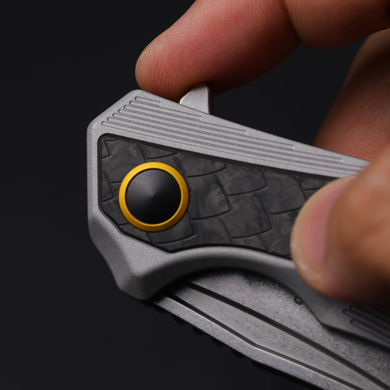 Draca | Flipper | S45VN | Aluminum & Crystallized Titanium | KizerB™ 4751A2