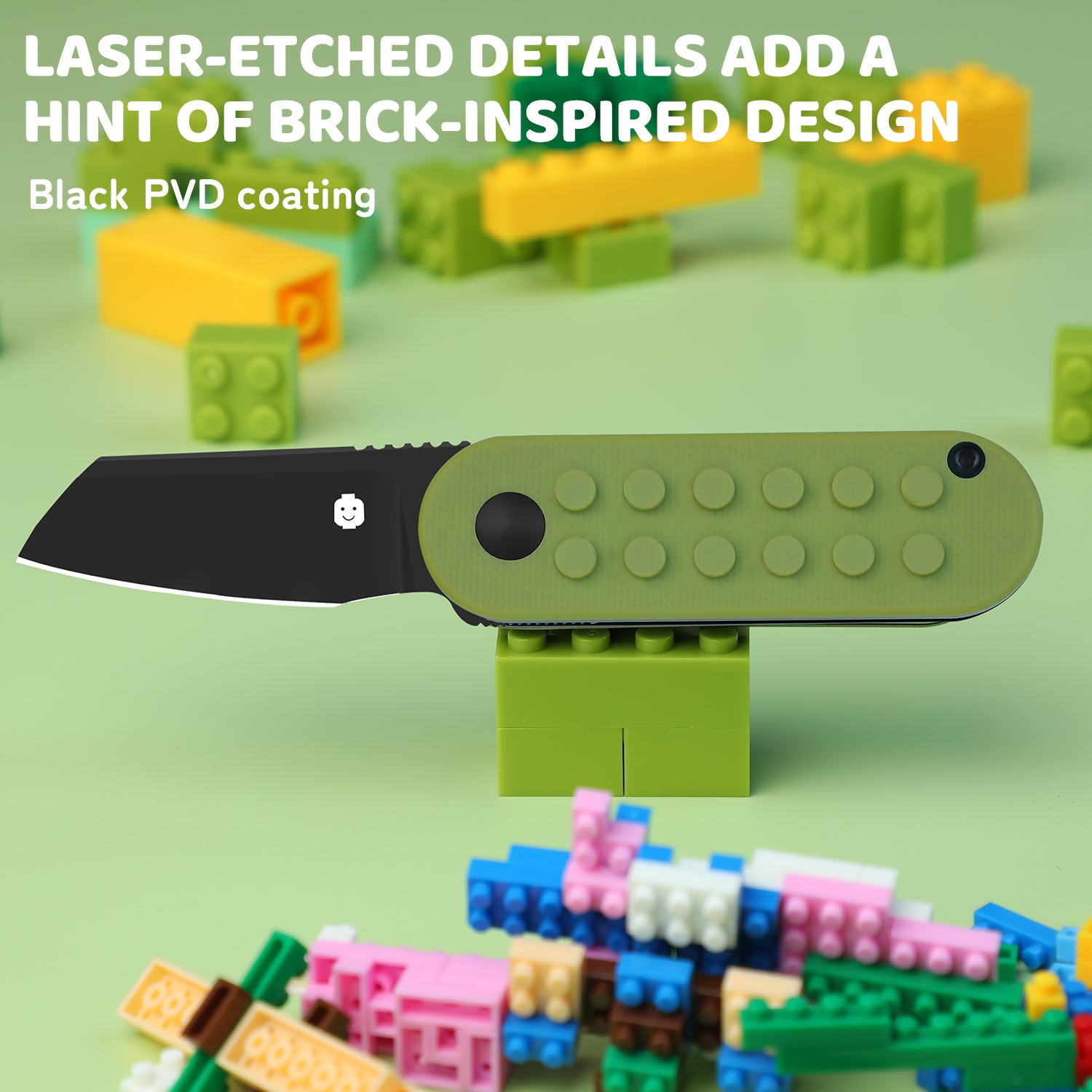 Mini Bay | 14C28N | Green Brick G10 Handle | KizerV™ 2583A3