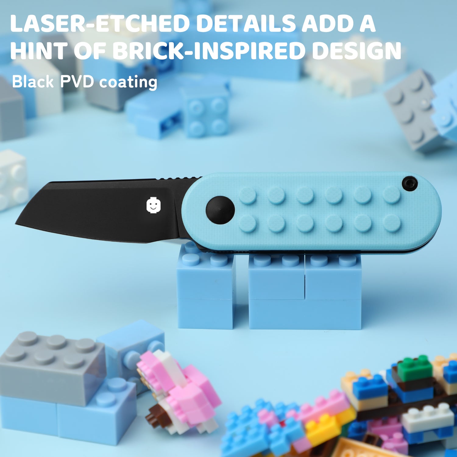 Mini Bay | 14C28N | Blue Brick G10 Handle | KizerV™ 2583A2