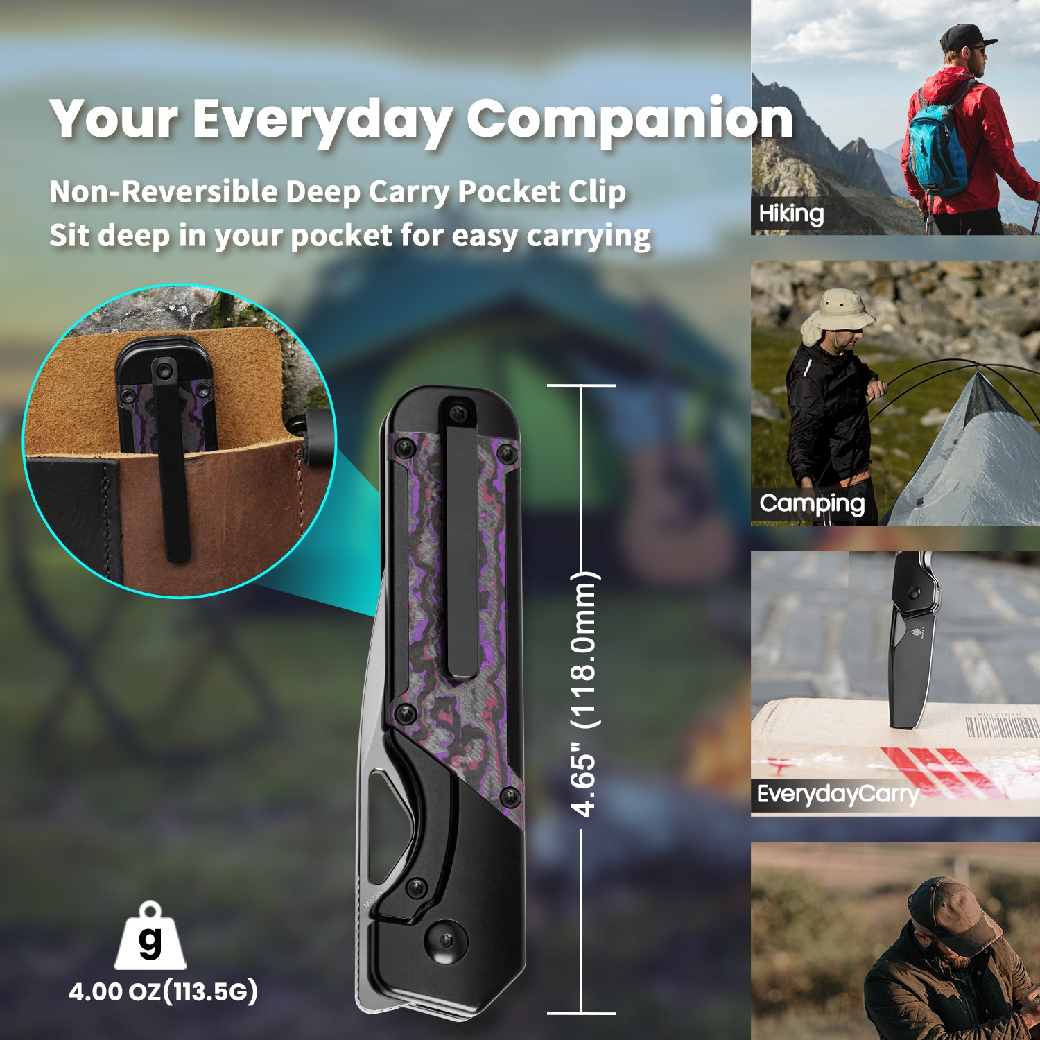 Militaw® | S45VN | Titanium+Fatcarbon | KizerB™ 3634A2