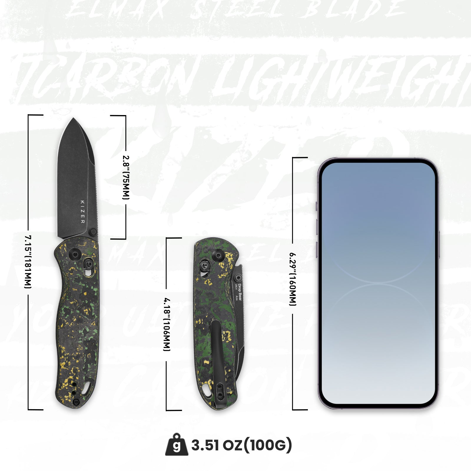 Drop Bear® | Kizer Clutch Lock™ | 20CV | Fatcarbon | KizerB™ 3619A1