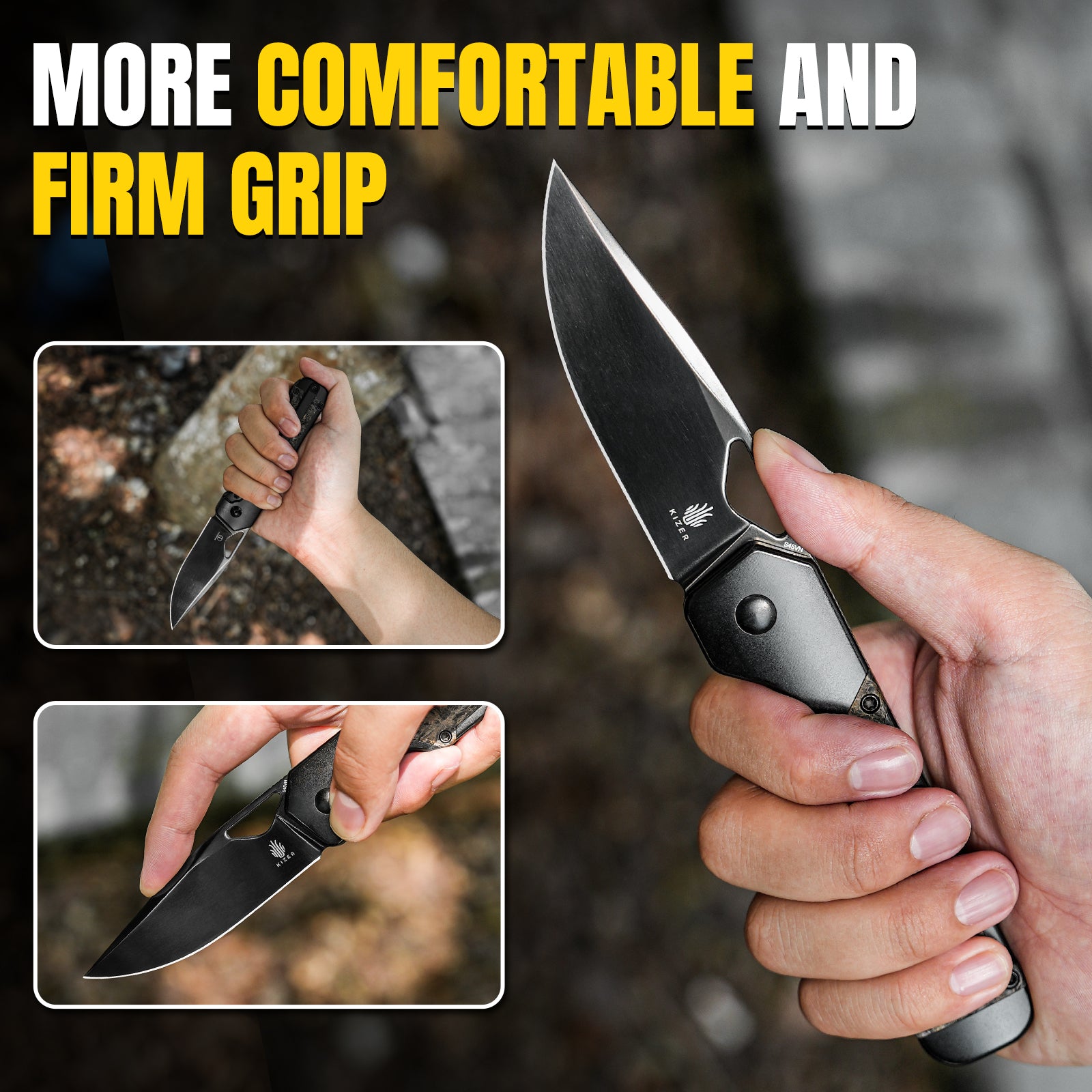 Militaw® | S45VN | Polished DLC | Titanium & Fatcarbon | KizerB™ 3634A3