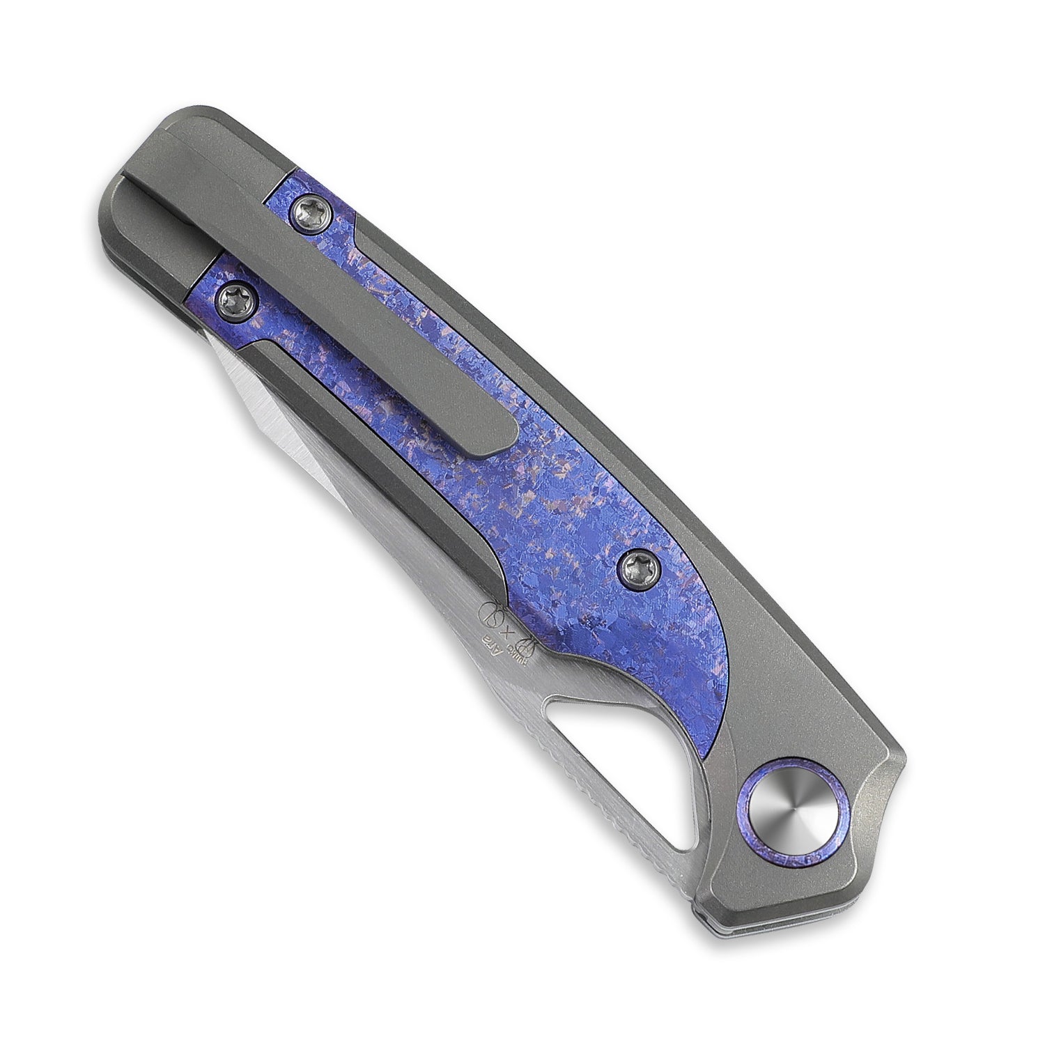 Ara | S45VN | Titanium & Purple Snowflake Titanium | KizerB™ 3729A3