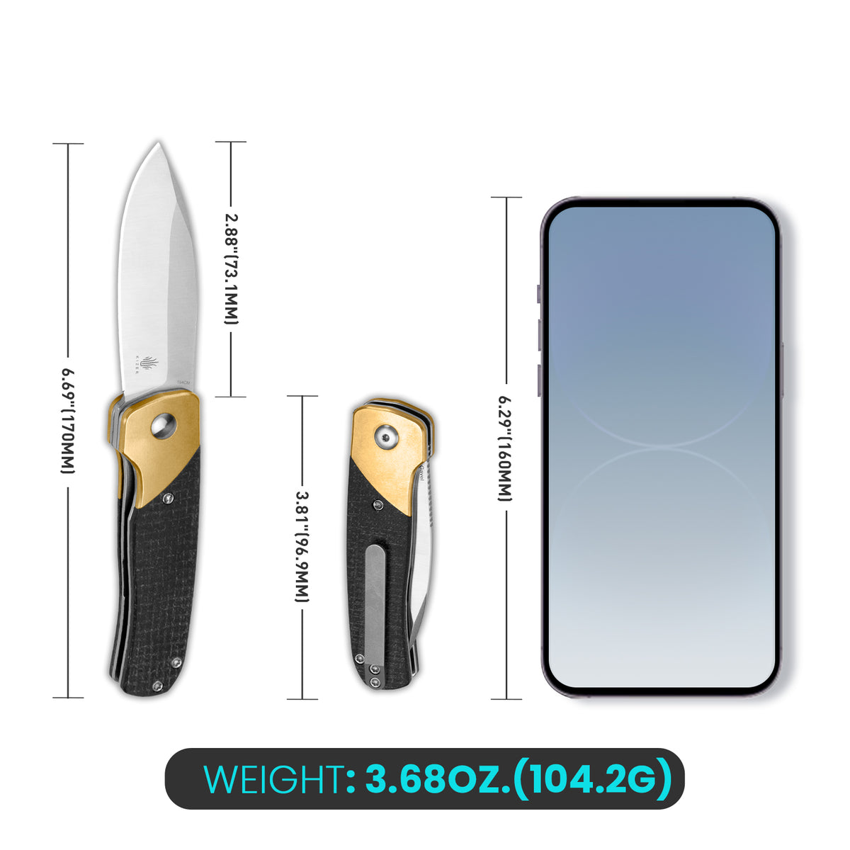 Gavel | 154CM | Brass+Micarta | V3661C1