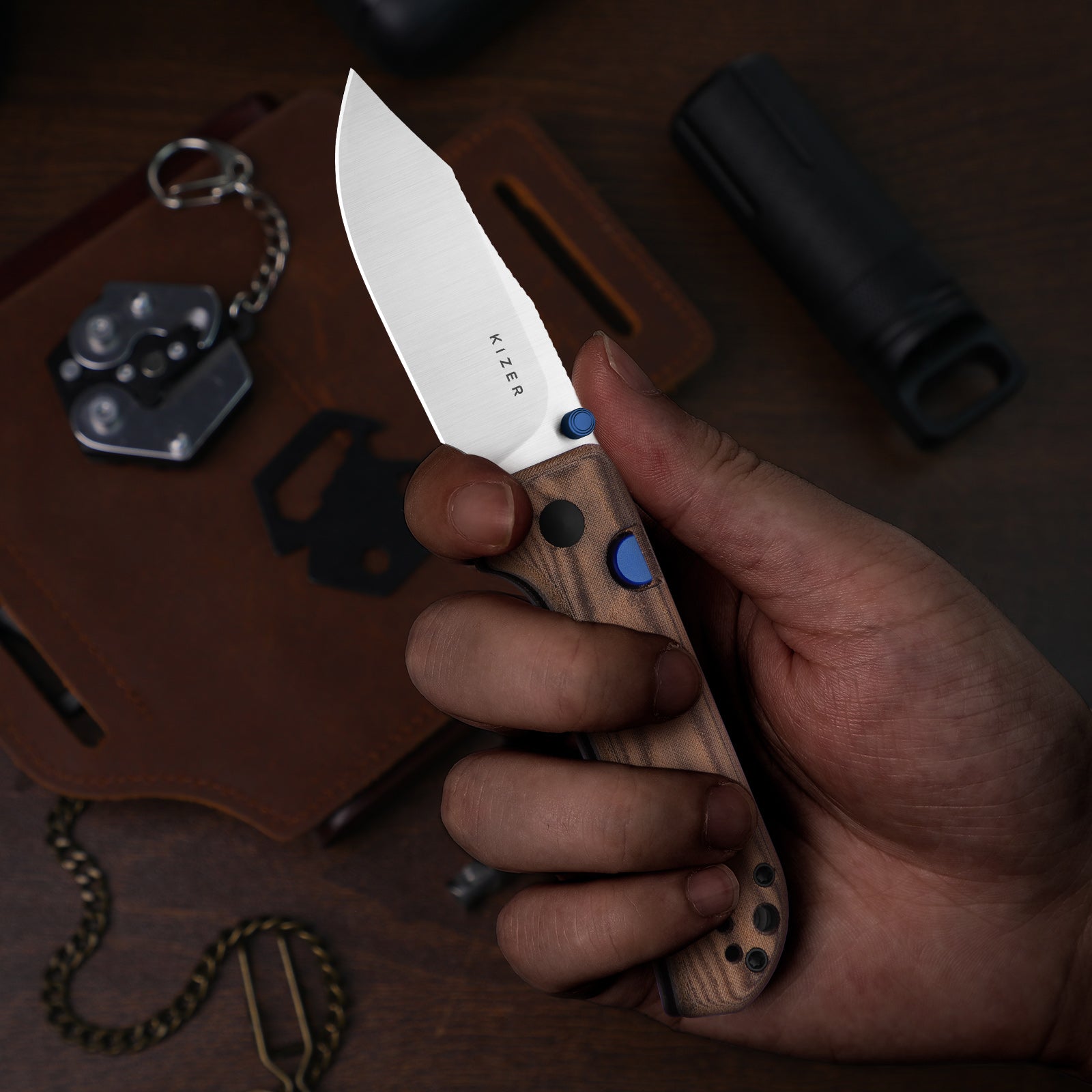 Nice Guy | Clip Point | AEB-L + Satin | Norplex UltreX™ Micarta | KizerV™ 3011BCA1