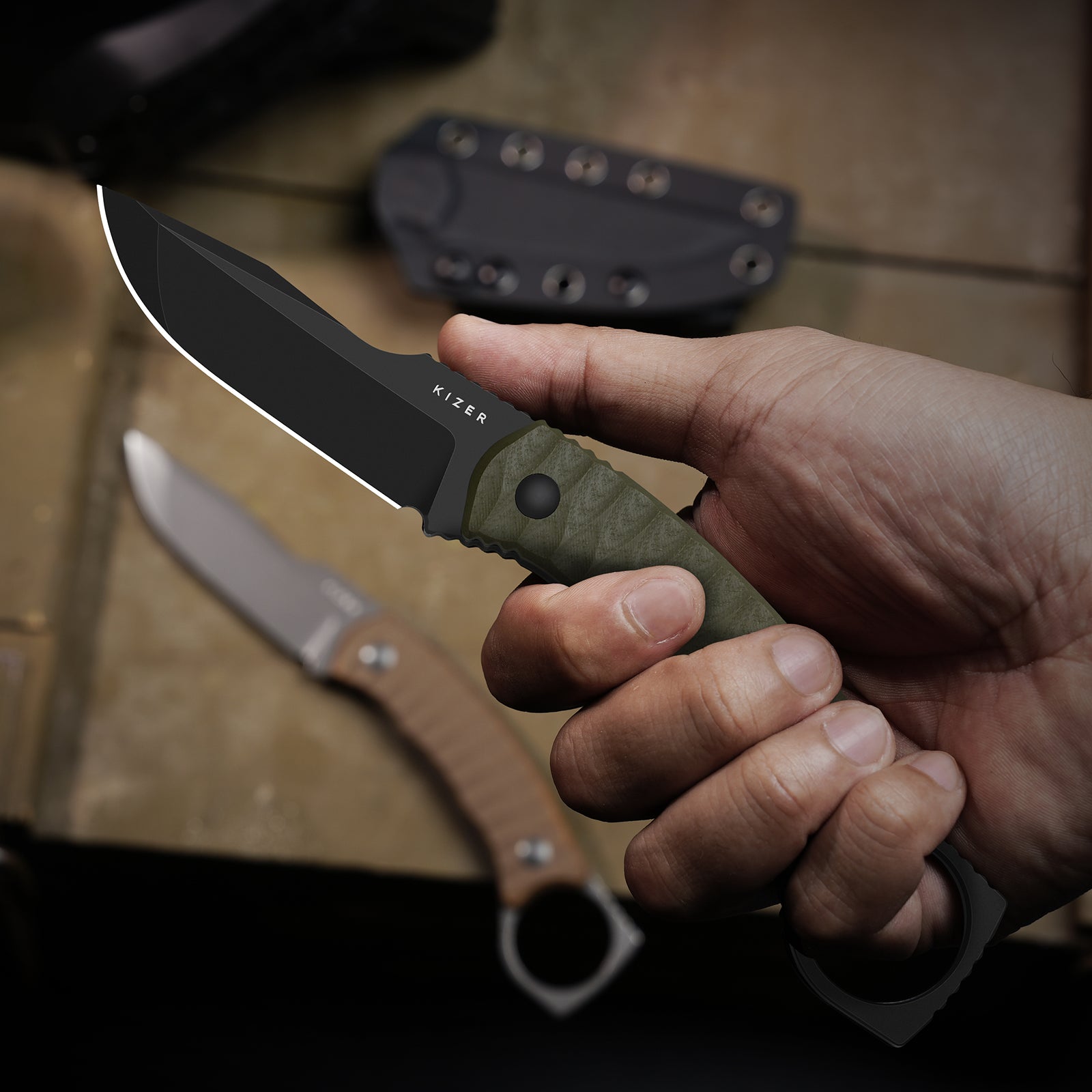Billy Bones | Deep-Grooved G10 Handle|Lightweight Tactical | AEB-L | Fixed Blade | KizerV™ 1115A1