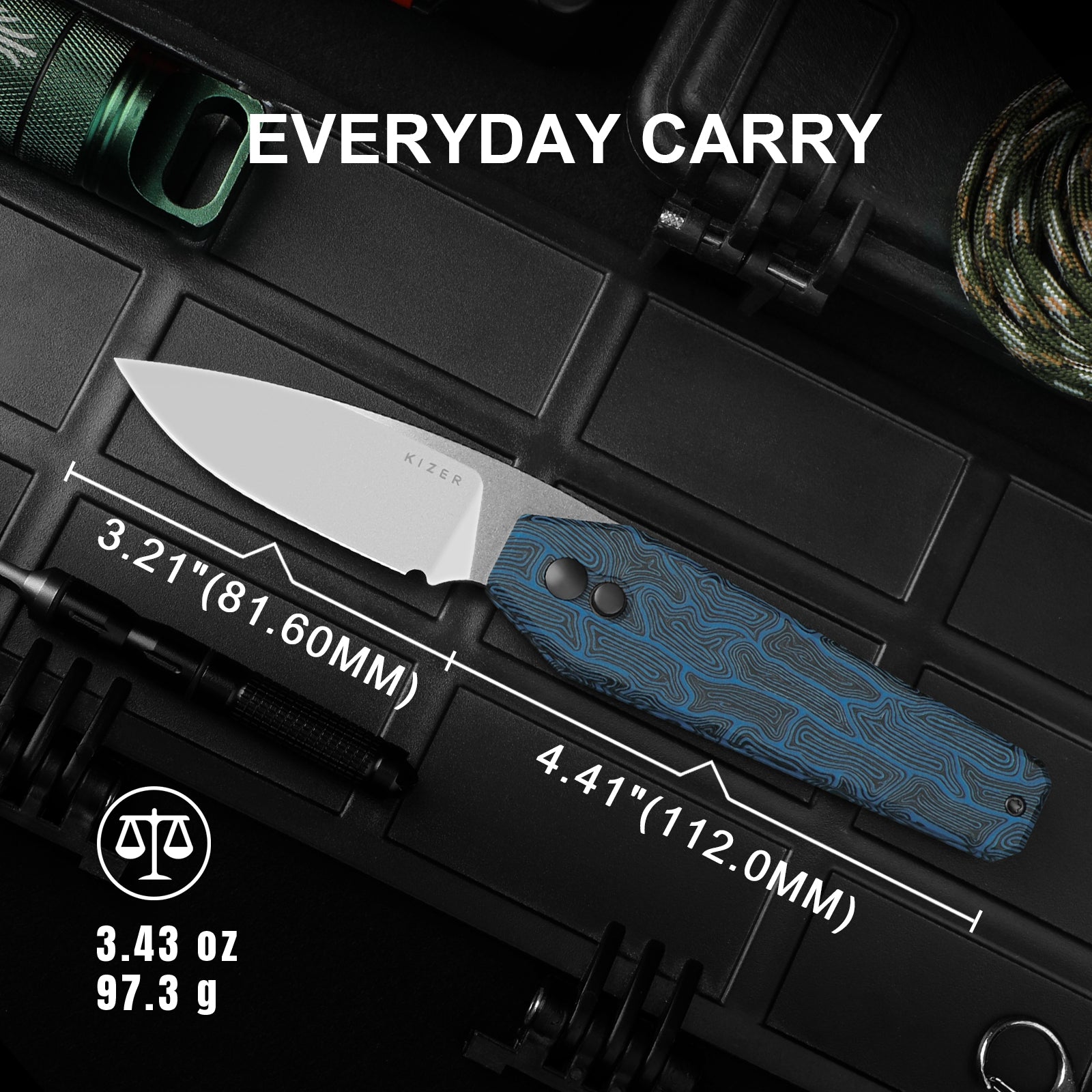 Tomb | Nitro-V | Damascus G10(BL & BK) | KizerV™ 3692A3