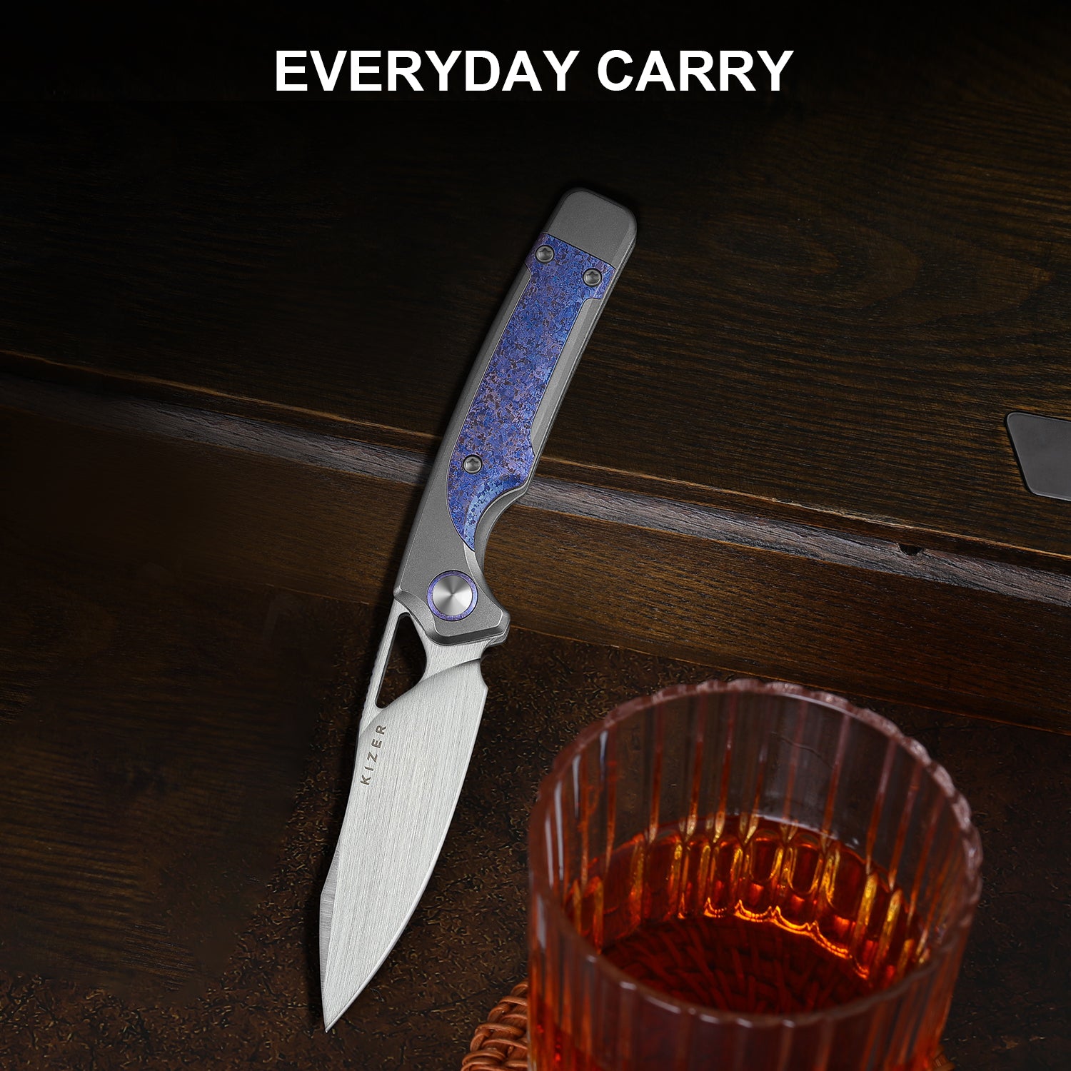 Ara | S45VN | Titanium & Purple Snowflake Titanium | Ki3729A3