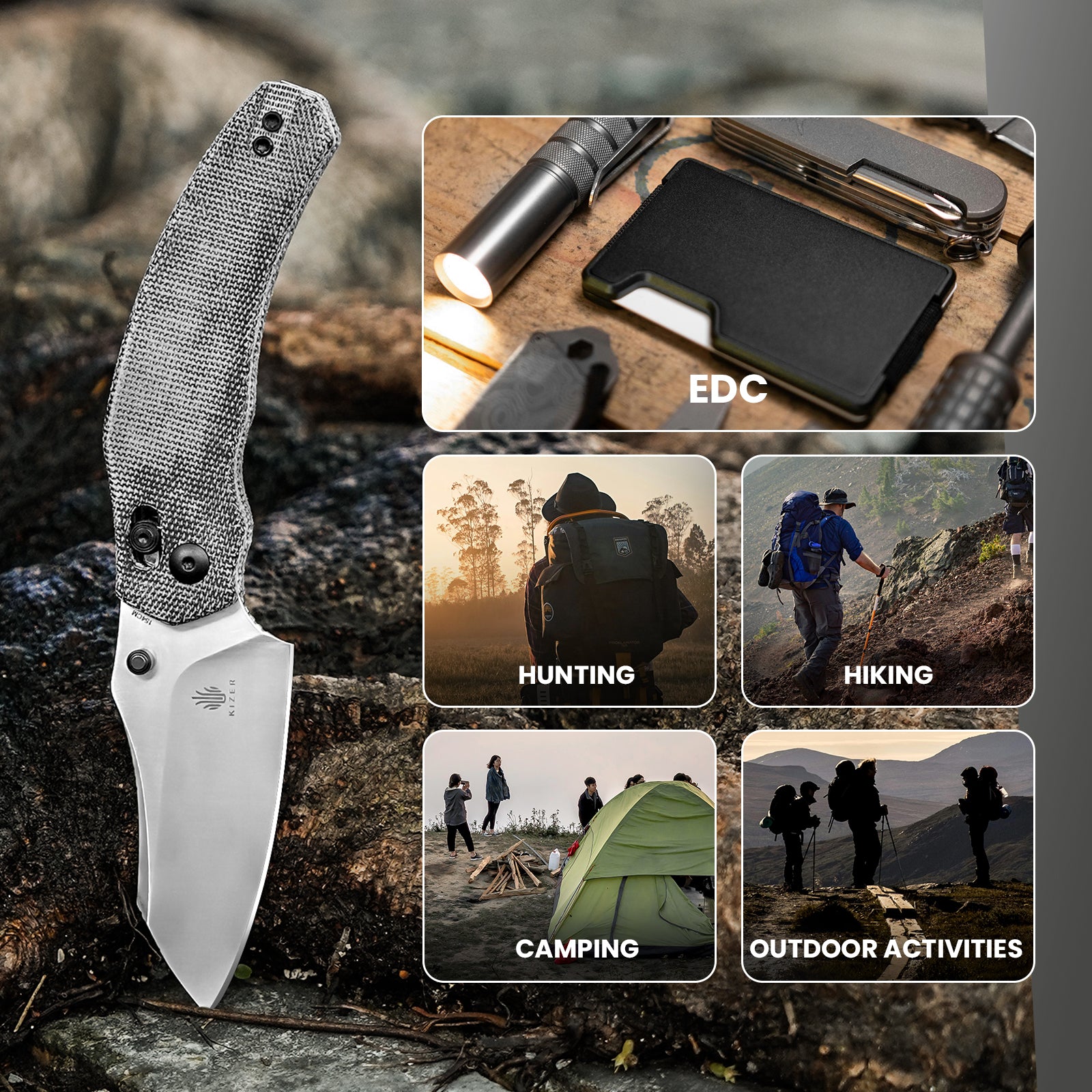 Bulldog | 154CM | Micarta | KizerV™ 3672C2