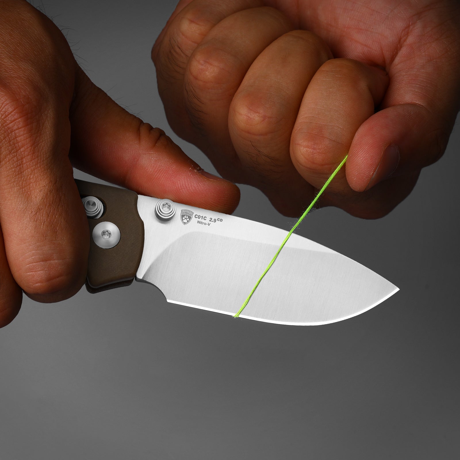 Sheepdog® C01C 2.9 BS | Kizer Button Liner Lock™ | Nitro-V | Micarta | KizerV™ 3488.29BSA2