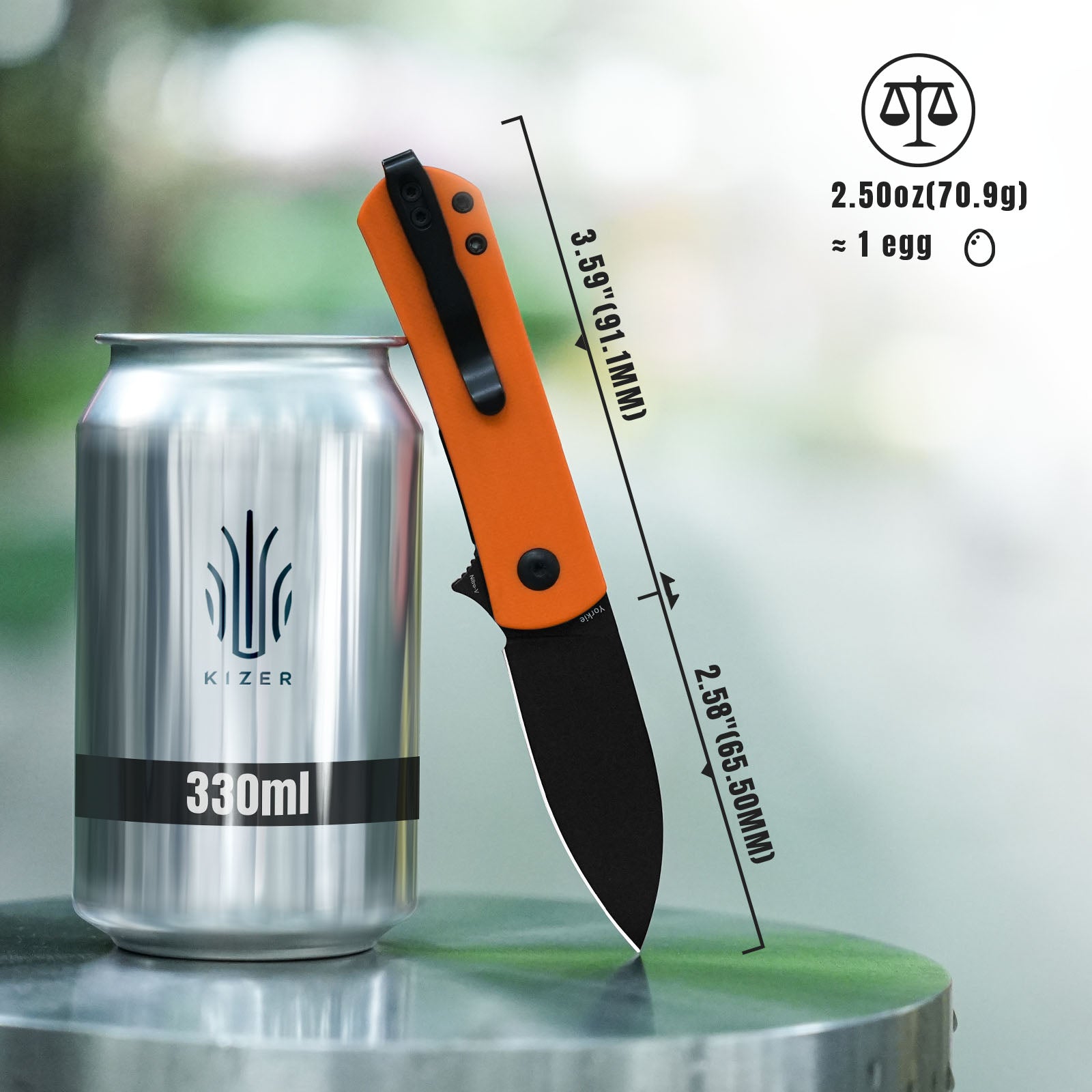 Yorkie | Nitro-V | Orange G10 - 2.58 " Black