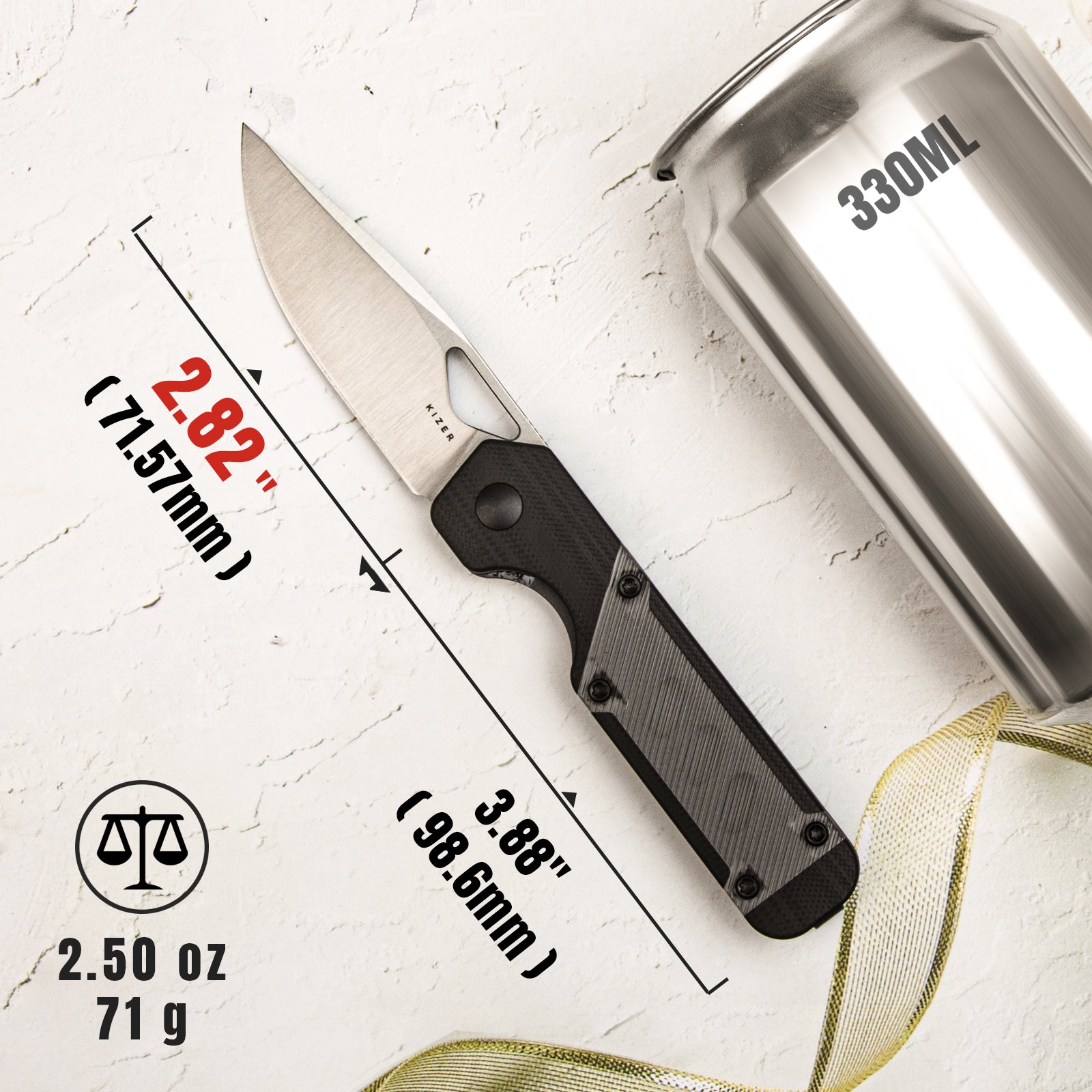 Mini Militaw® | Nitro-V | G10+Acrylic | KizerV™ 3634SA3