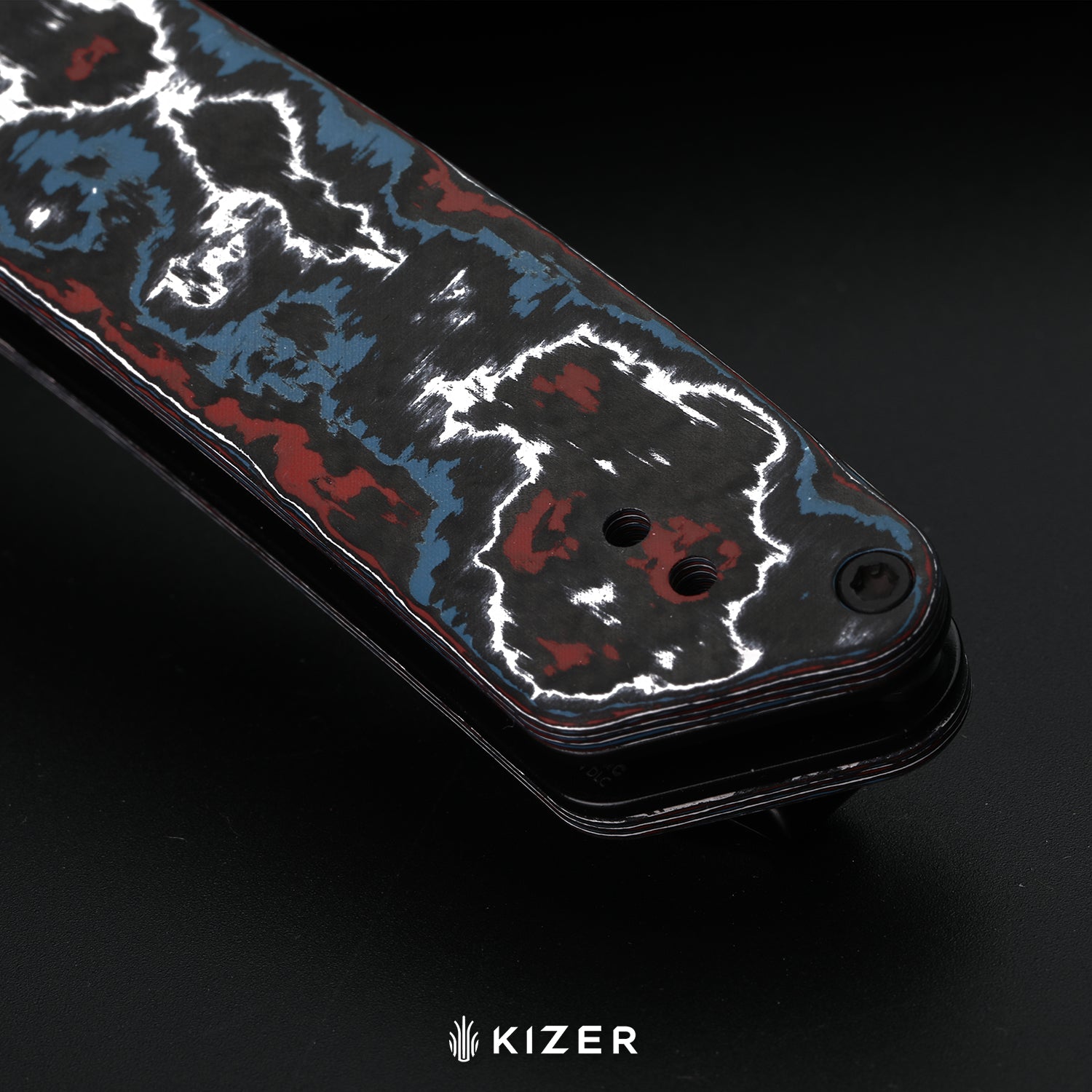 Madrac | Kizer Button Liner Lock™ | Micarta With Vortex Pattern | 14C28N + Flat Grind | KizerV™ 3693BSA2