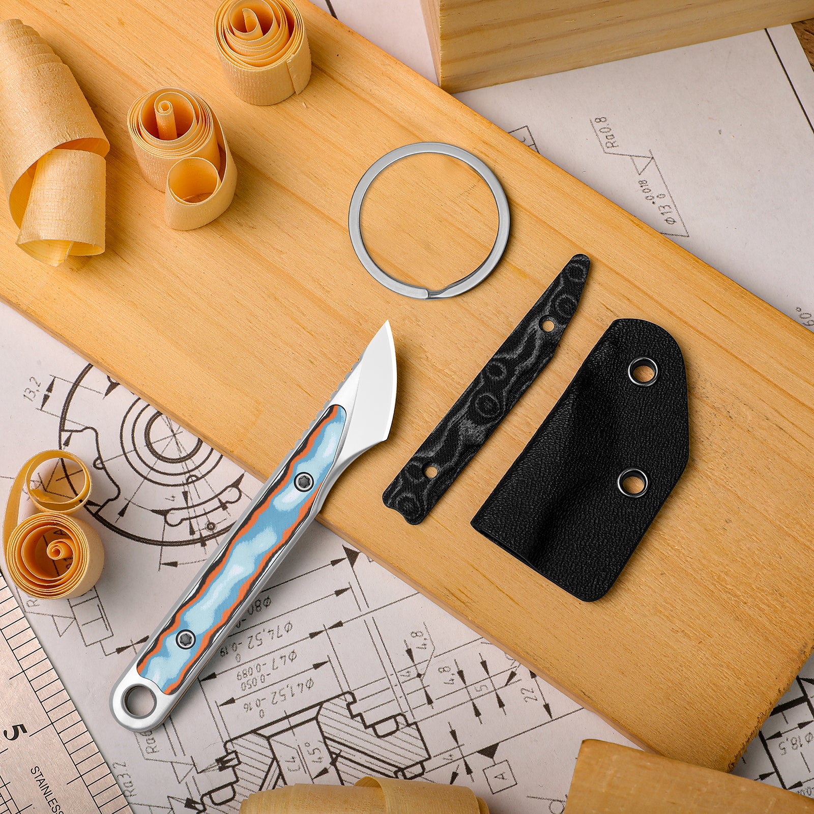 Cannoli | Kizer Fixed Blade | Vortex Pattern Micarta | AUS-10 | KizerV™ 1089A1