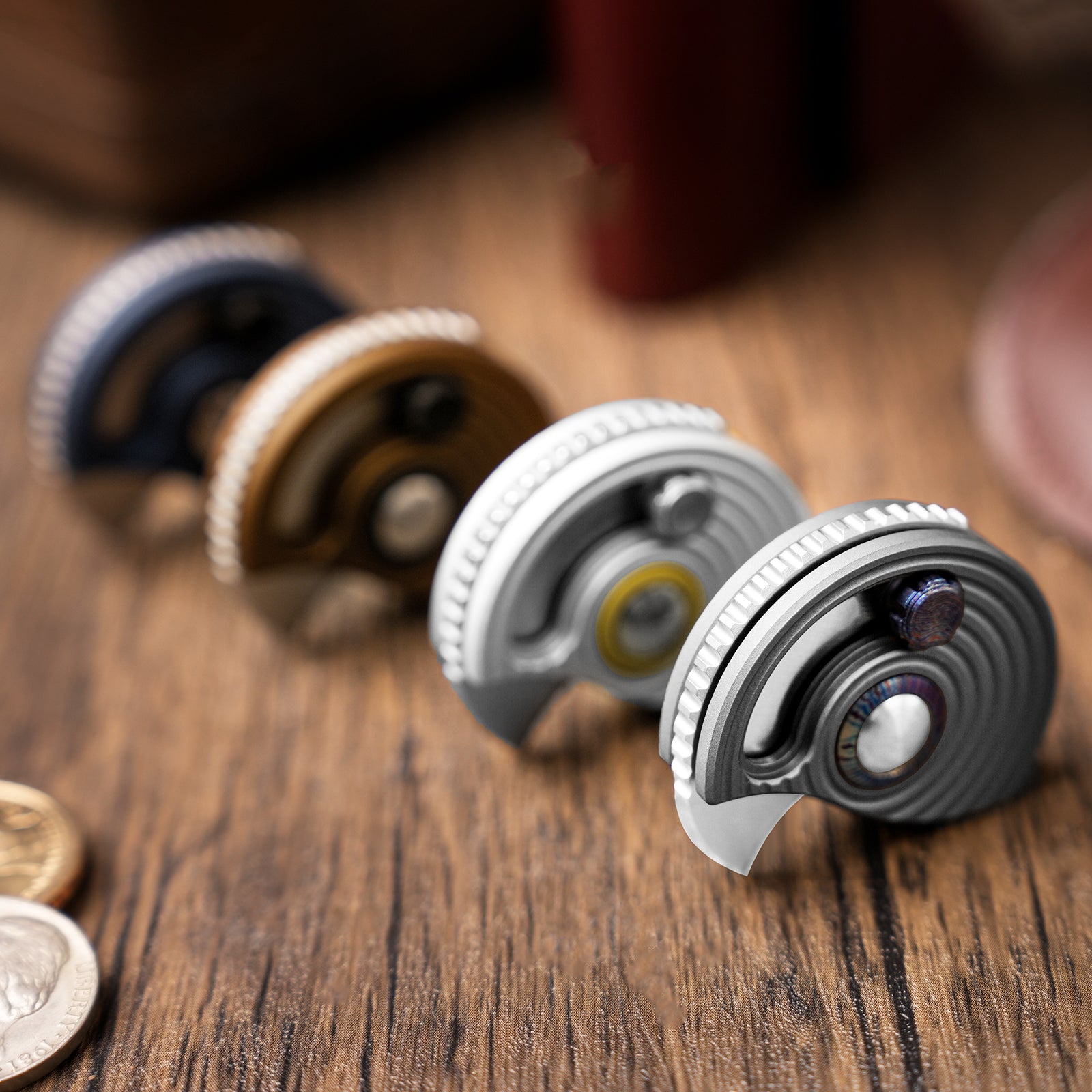 Snail-Trail | 5th Pocket Coin Knife | Detent Slip Joint | AEB-L | Matte Navy Blue Aluminum Handle | Flat Grind | KizerV™ 2757A2