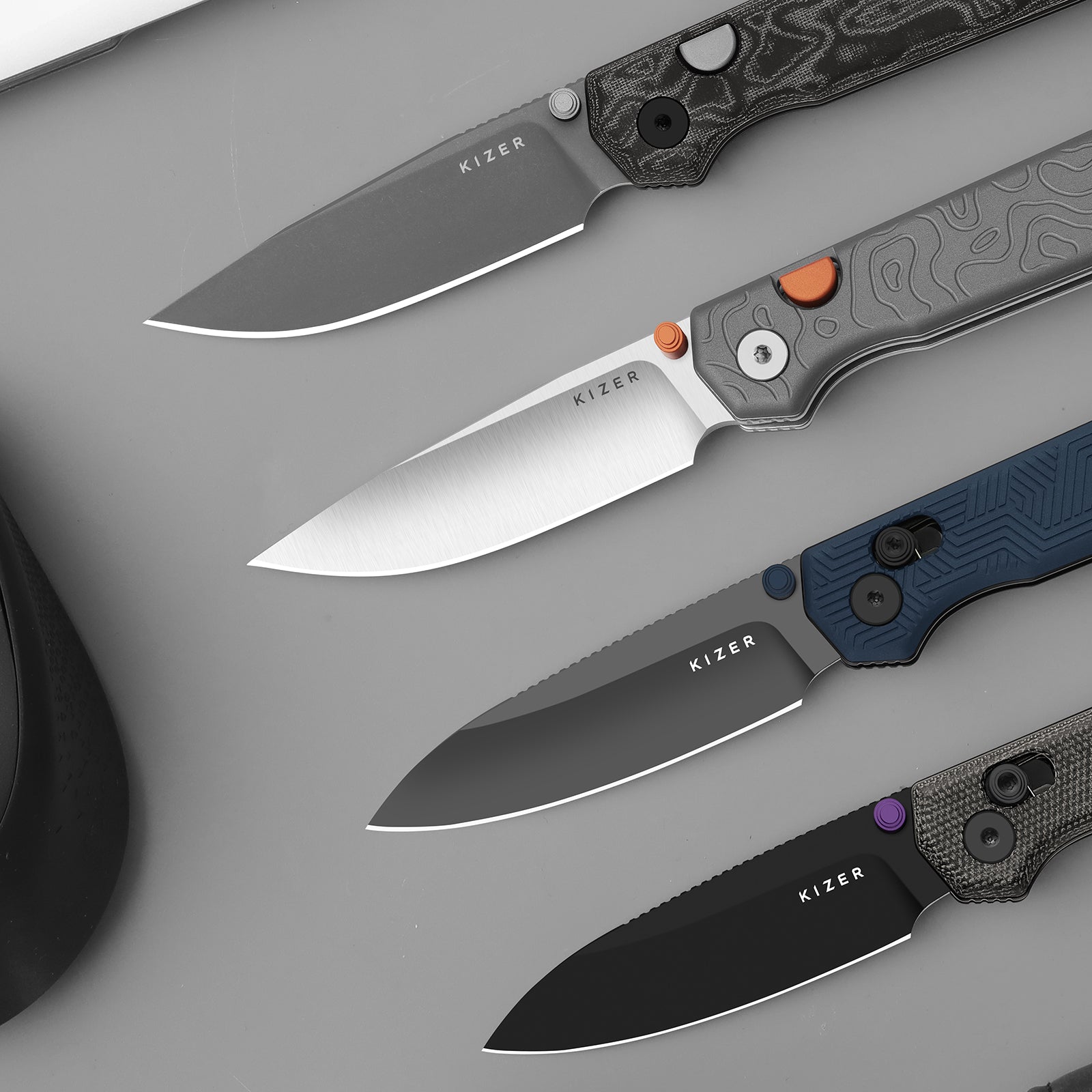 Begleiter 2.9 | Kizer Clutch Lock™ | Norplex UltreX™ Micarta | Damascus | KizerV™ 3458.2CDA2