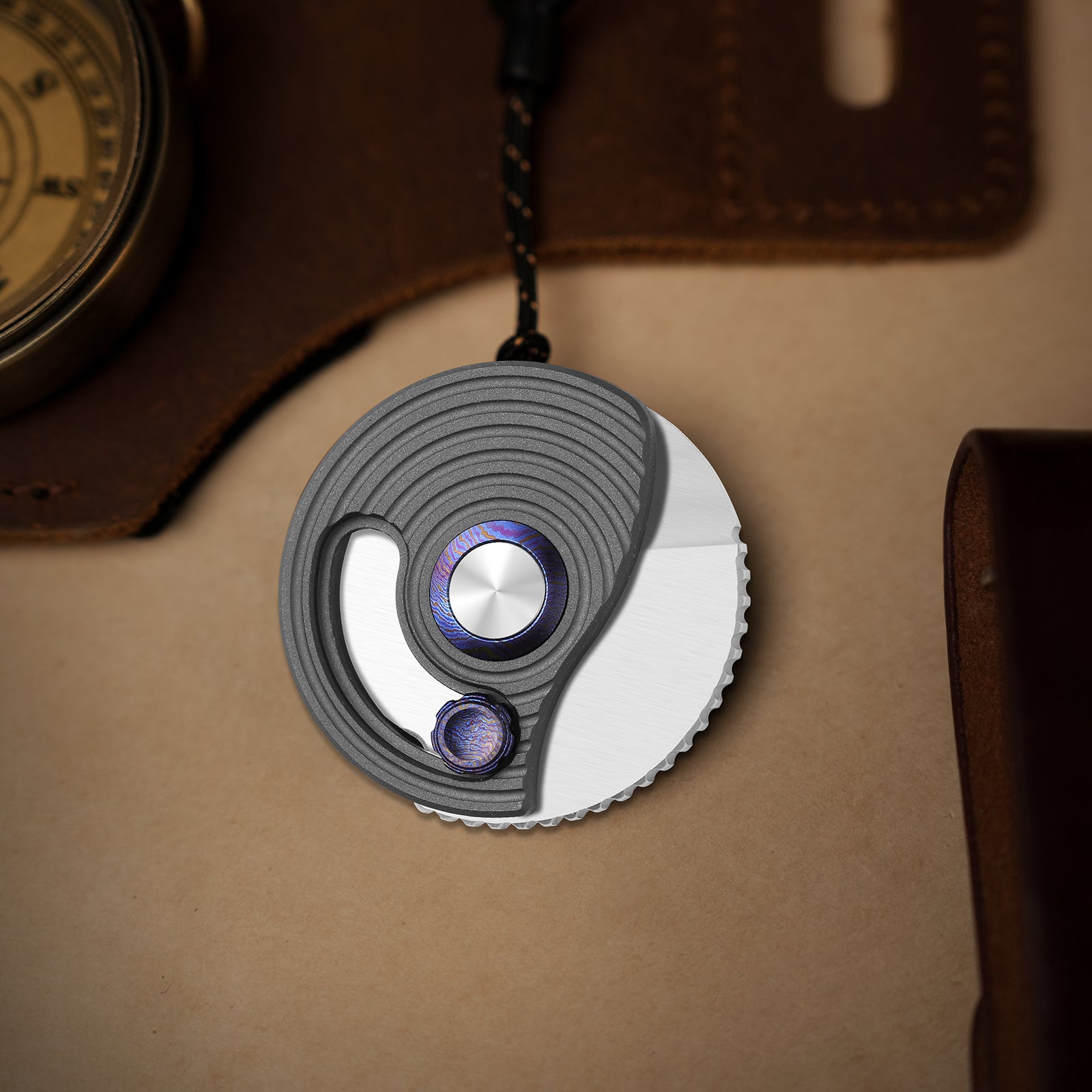 Snail-Trail | 5th Pocket Coin Knife | Detent Slip Joint | AEB-L | Matte Navy Blue Aluminum Handle | Flat Grind | KizerV™ 2757A2