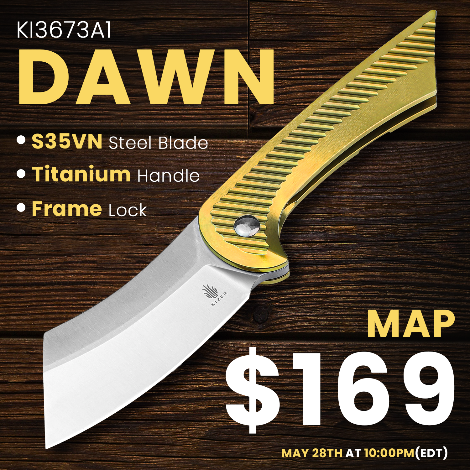 Dawn | S35VN | Titanium | KizerB™ 3673A1