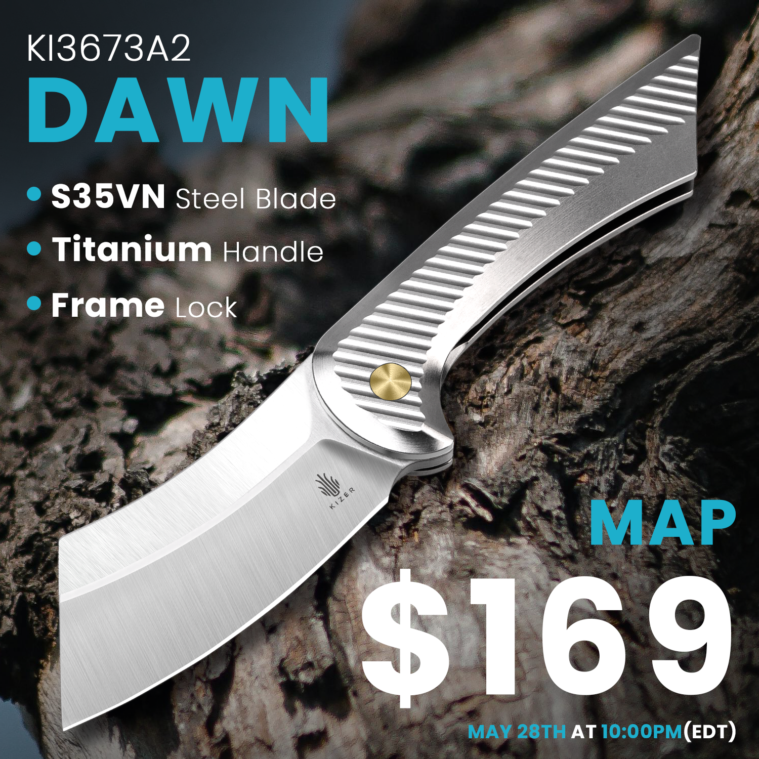 Dawn | S35VN | Titanium | KizerB™ 3673A2