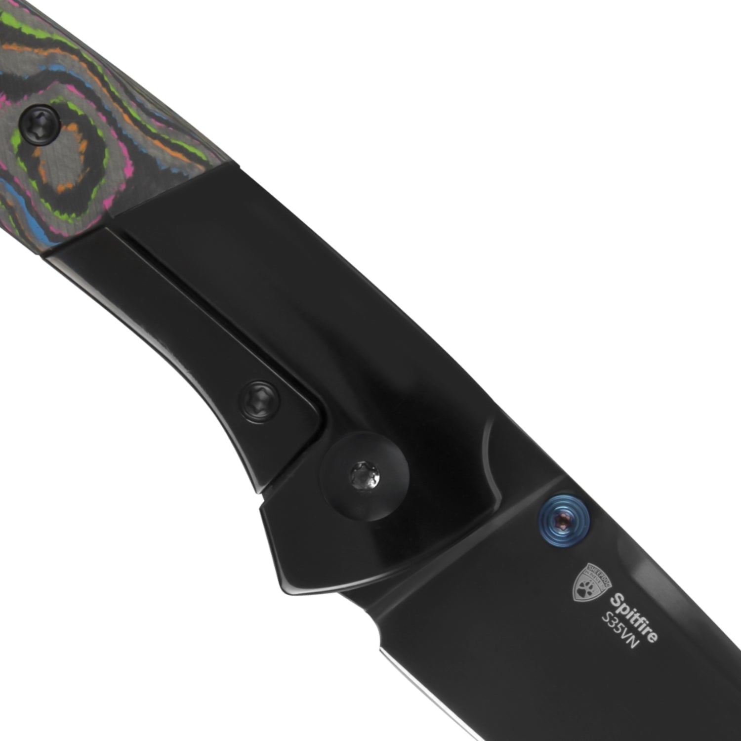 Spitfire | S35VN | Polished DLC | Titanium & Camo Carbon 80's | Ki3690A2