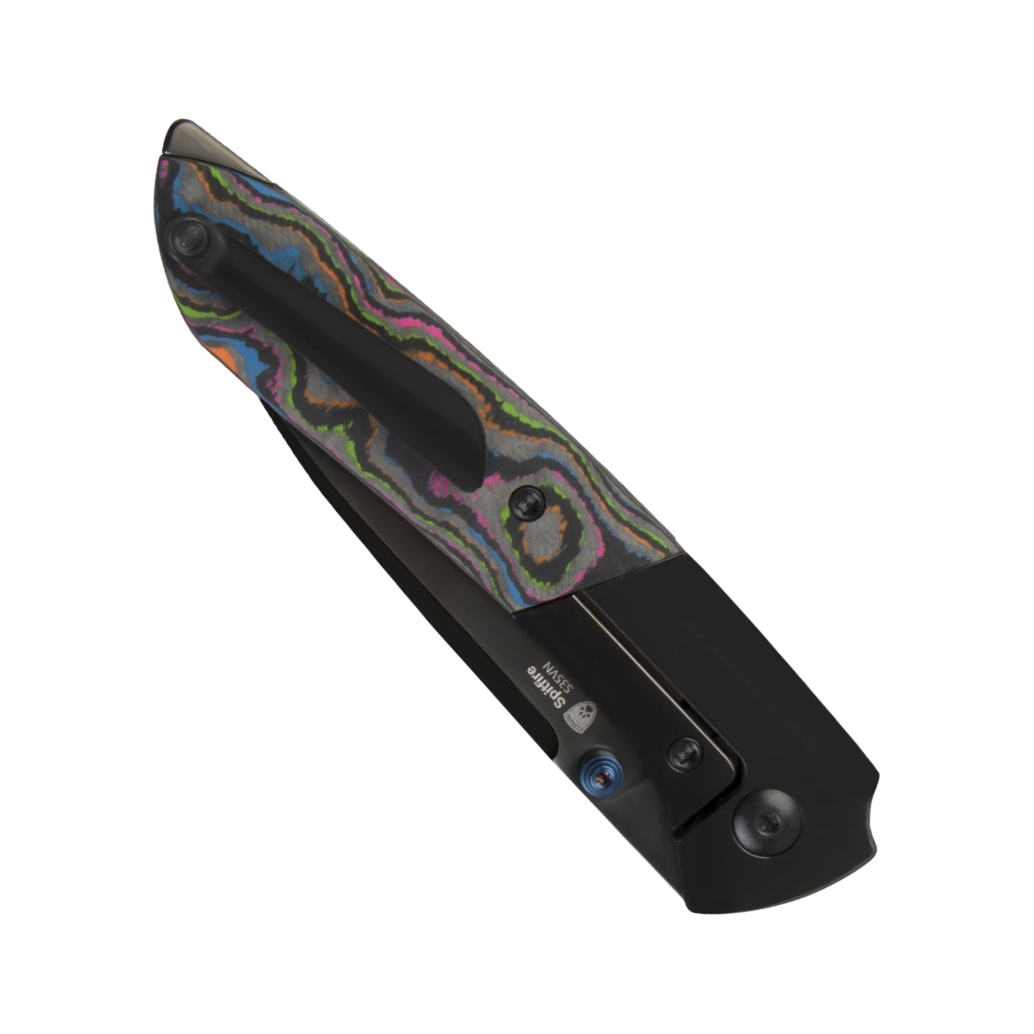 Spitfire | S35VN | Polished DLC | Titanium & Camo Carbon 80's | Ki3690A2