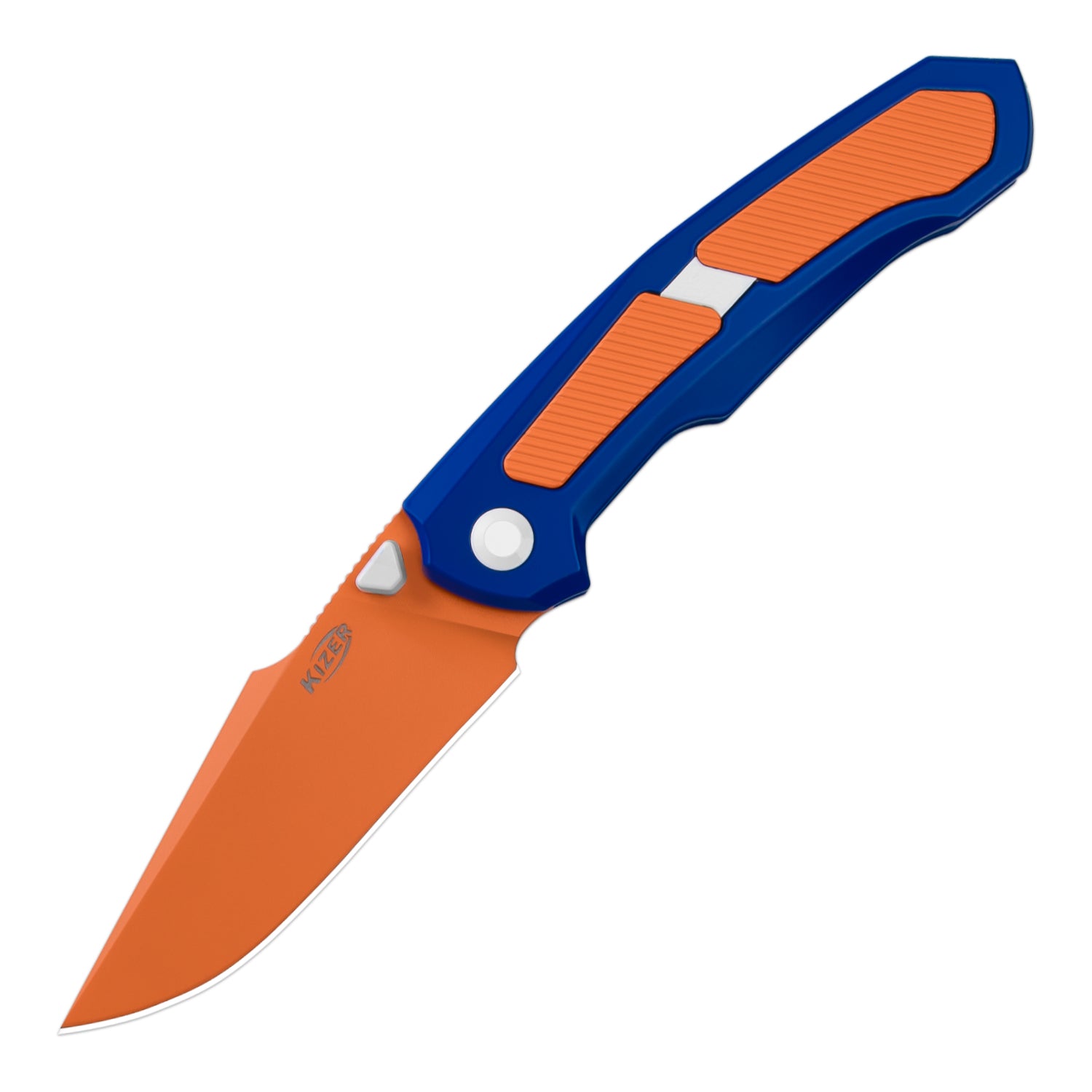 Feweed | S35VN | Blue & Orange Handle | KizerB™ 3694A8