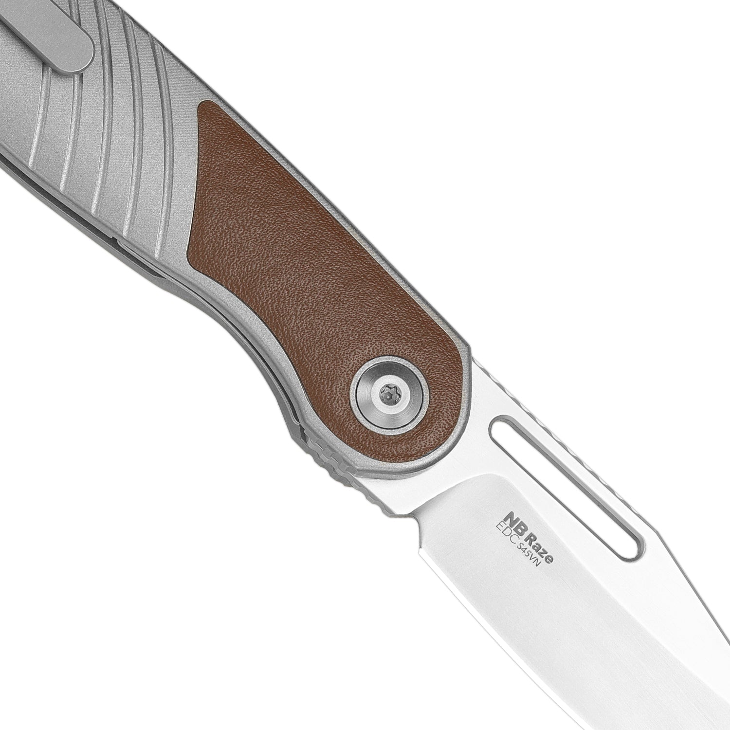 Raze | S45VN | Titanium & Leather | KizerB™ 3720A2