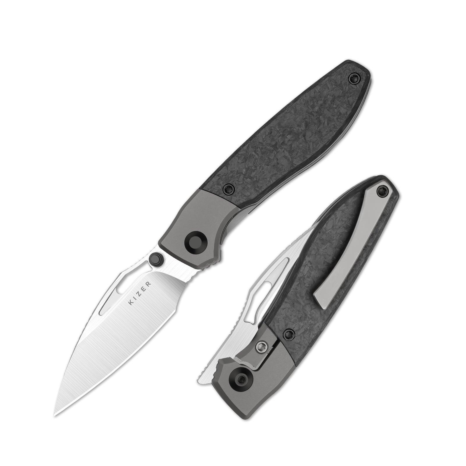 Shrike | S45VN | Titanium & Carbon Fiber | Front Flipper | Ki3746A1