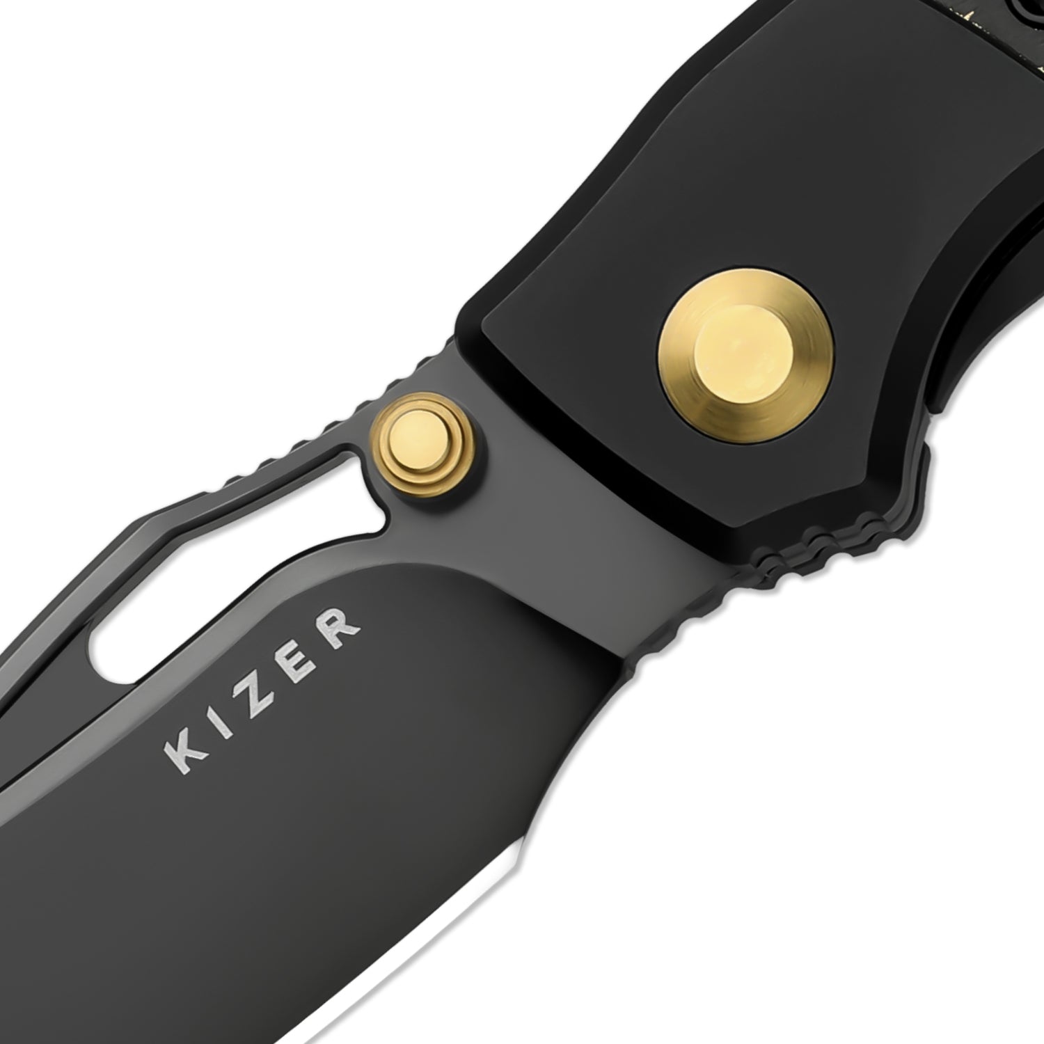 Shrike | S45VN | Titanium & Fat Carbon Camo Gold | Matte DLC Ultra | Front Flipper | KizerB™ 3746A2