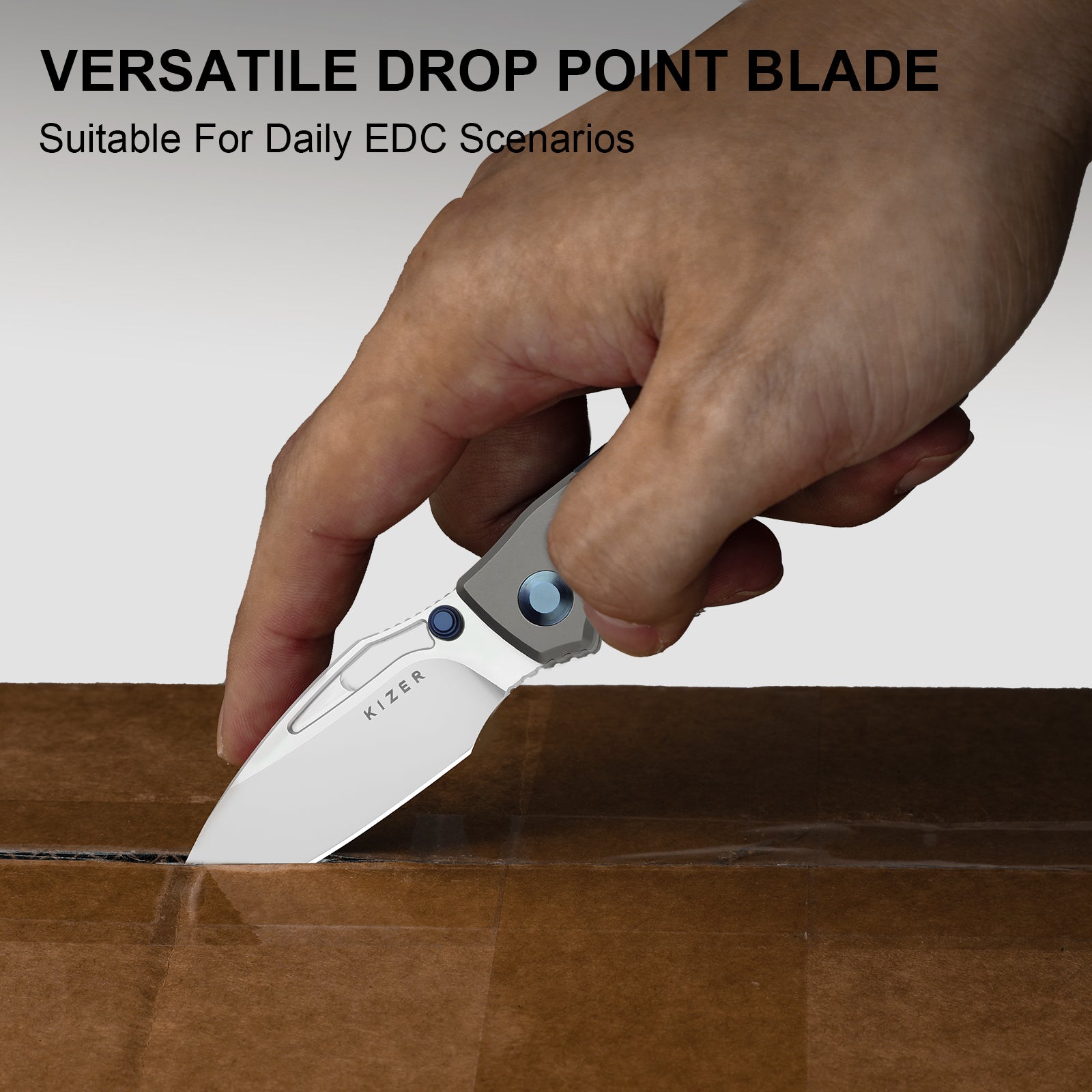 Shrike | S45VN | Titanium & Richlite | Front Flipper | KizerB™ 3746A3