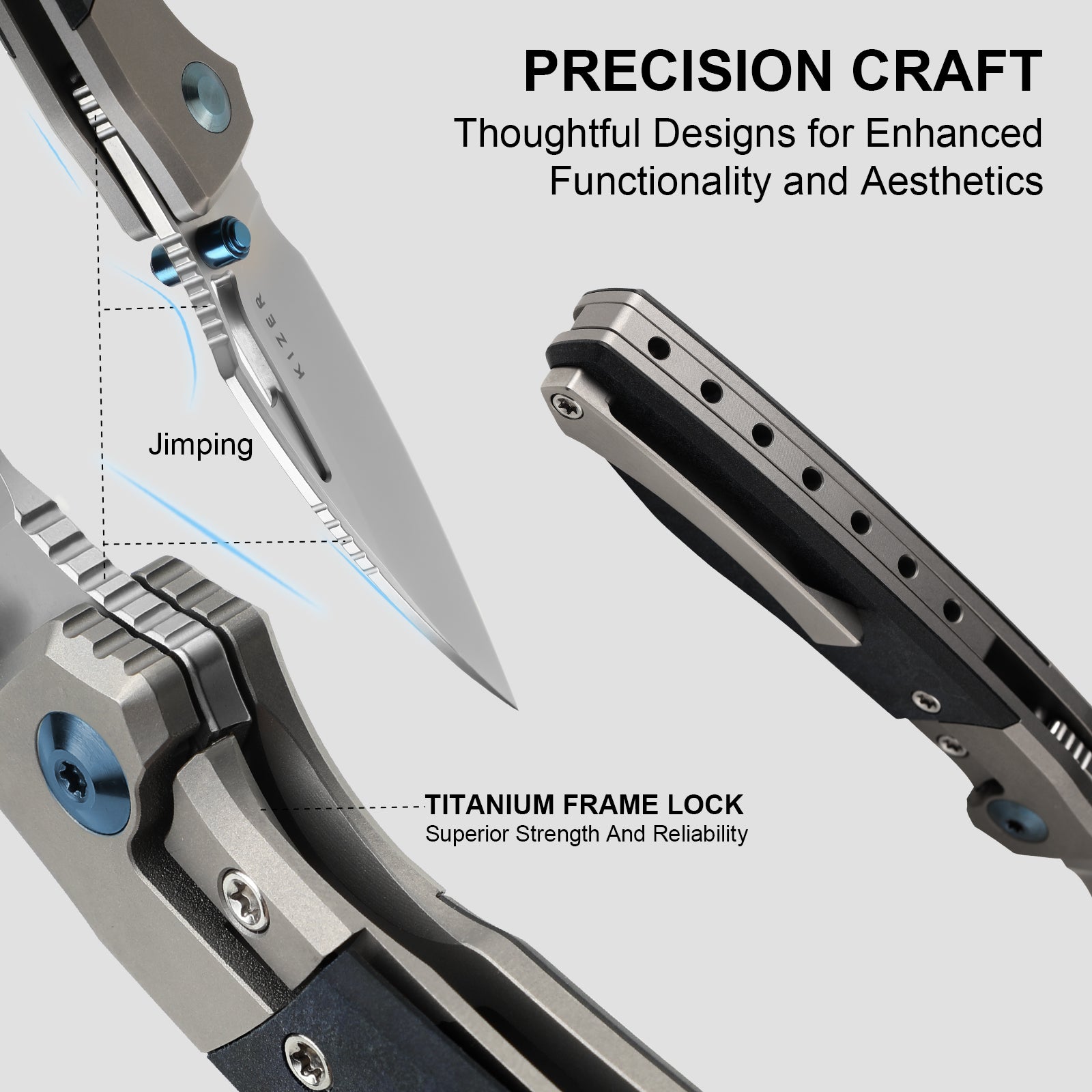 Shrike | S45VN | Titanium & Richlite | Front Flipper | Ki3746A3