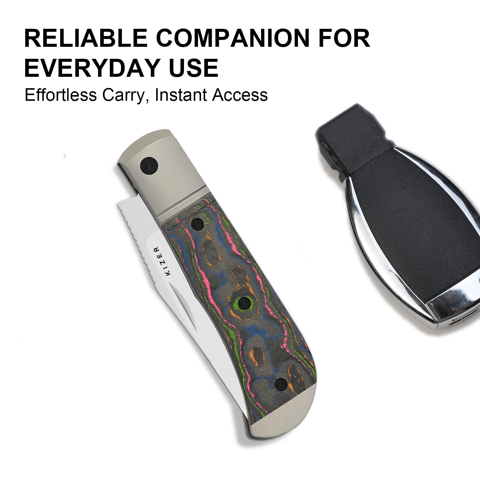 Trestle | M390 | Titanium & Camo 80s | KizerB™ 3761A2