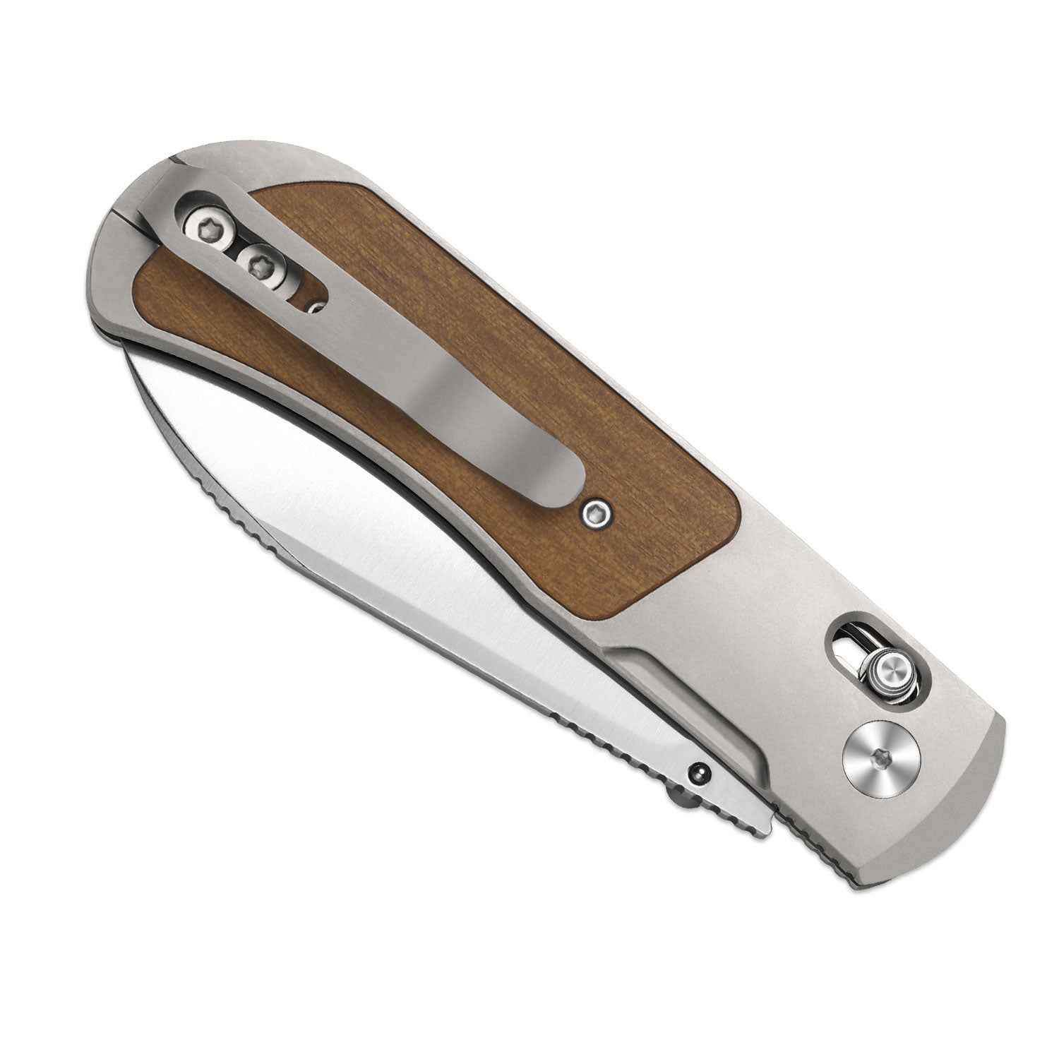 Tycho | S45VN | Titanium & Mkuruti Wood | KizerB™ 4761A1