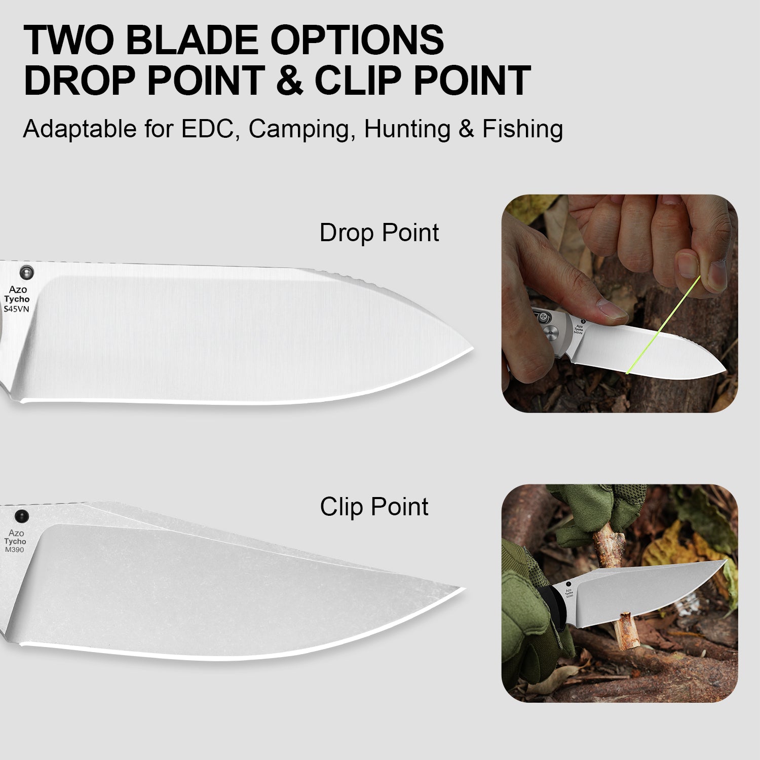 Tycho | S45VN | Titanium & Mkuruti Wood | KizerB™ 4761A1