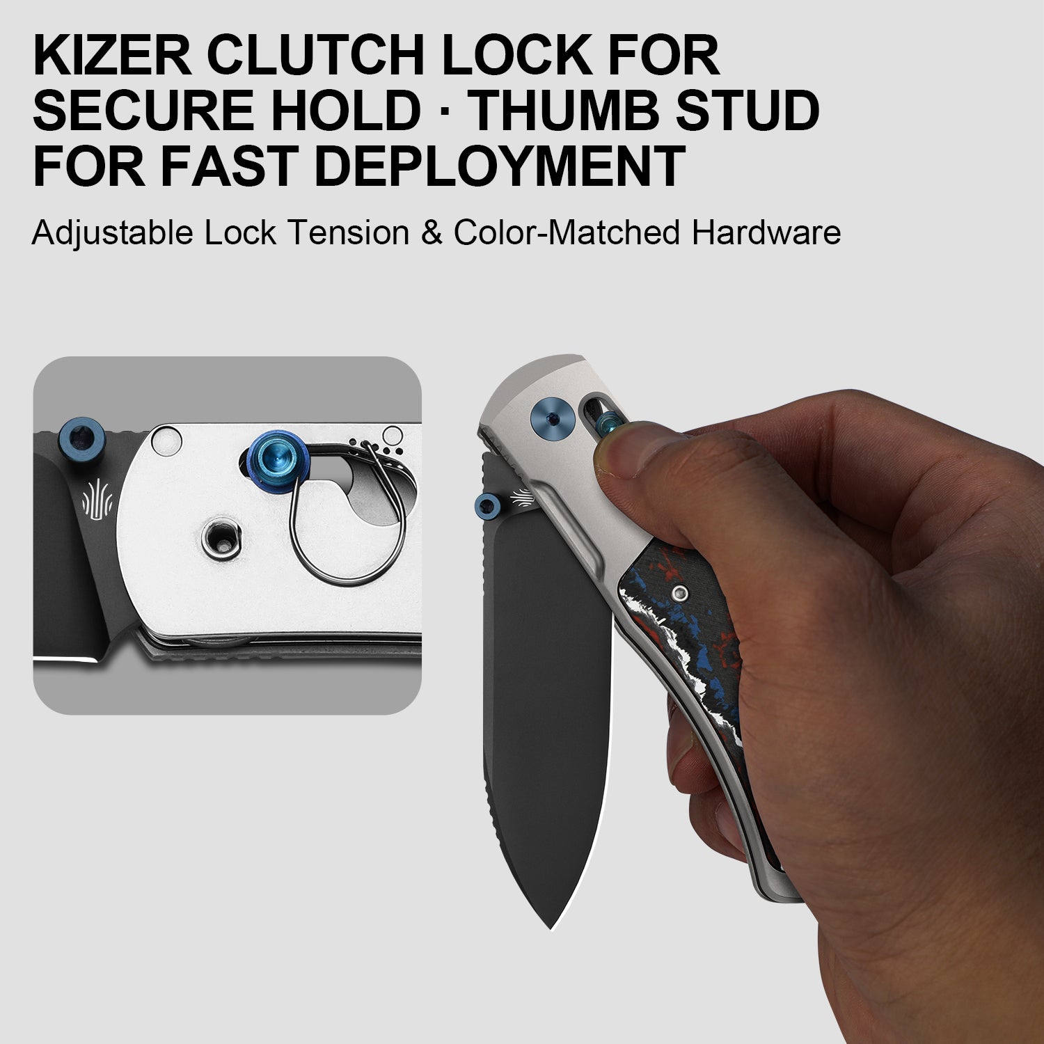 Tycho | M390 | Titanium & Fat Carbon | KizerB™ 4761A2