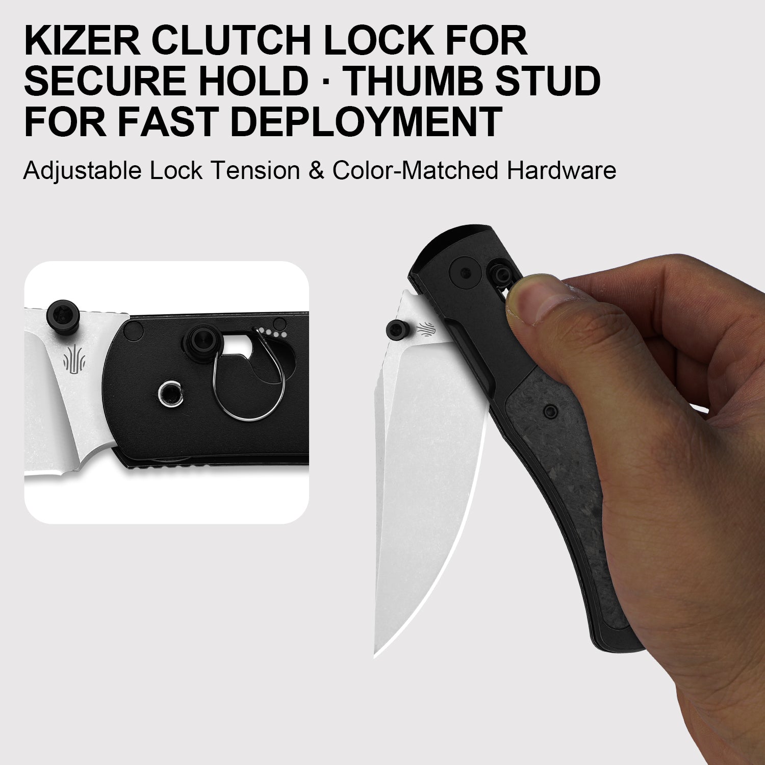 Tycho | M390 | Titanium & Carbon Fiber | KizerB™ 4761A4