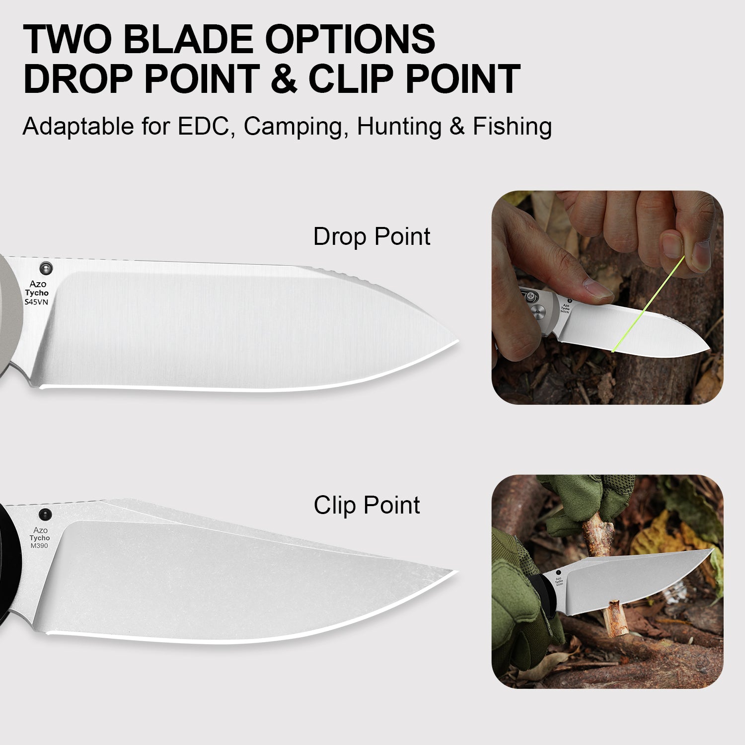 Tycho | M390 | Titanium & Carbon Fiber | KizerB™ 4761A4