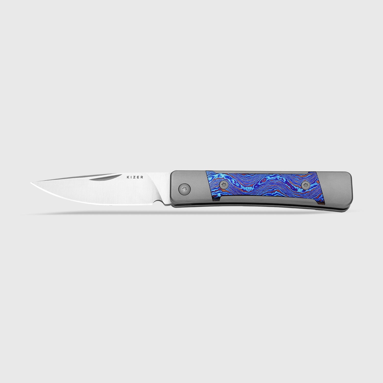 Little Grand | M390 | Titanium & Titanium Damascus | KizerB™ 2670A3 | Limited