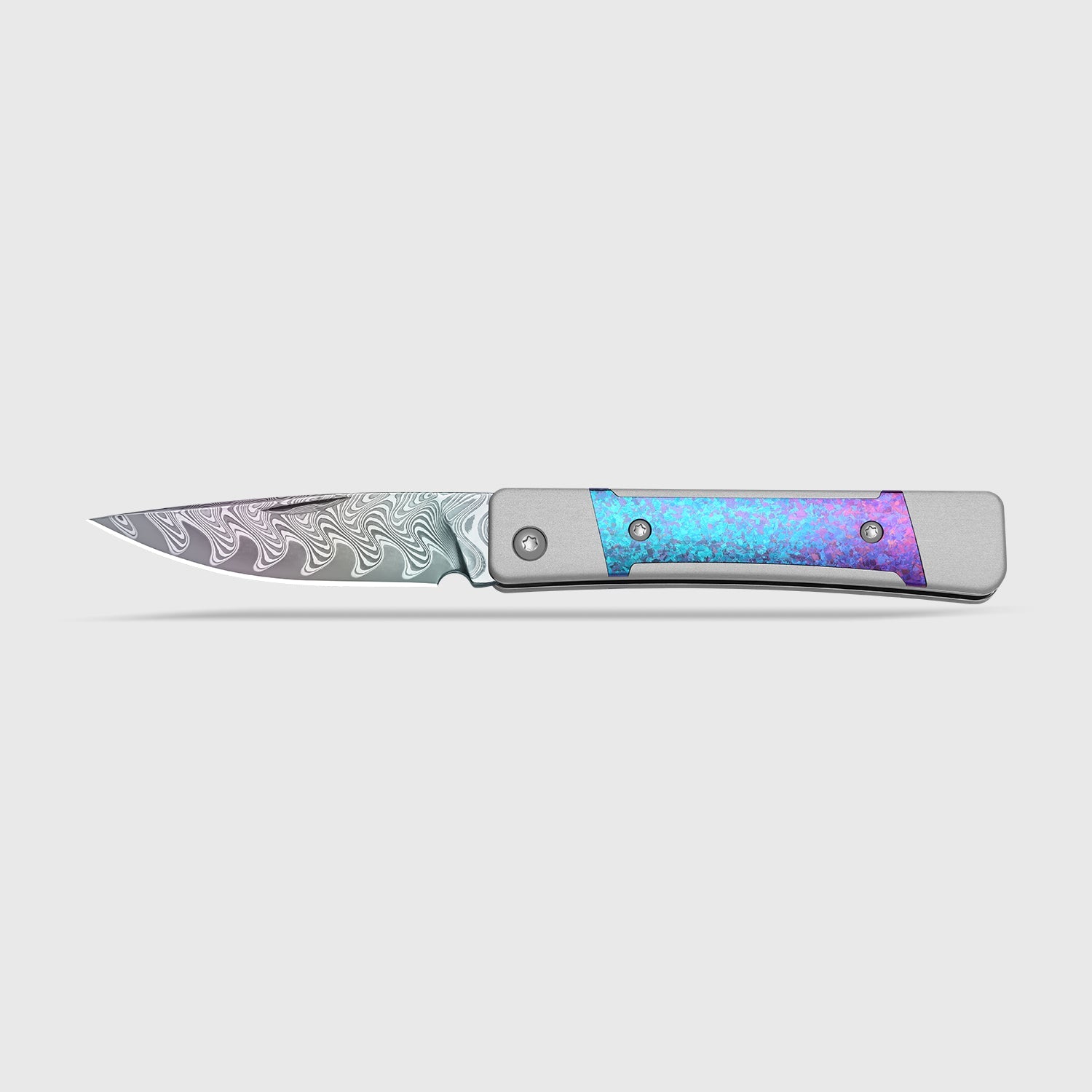 Little Grand | Damascus | Aluminum & Crystallized Titanium | KizerB™ 2670A4 | Limited
