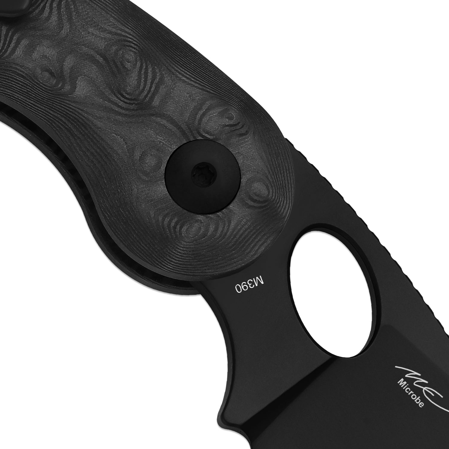 Microbe | 5Th Pocket Knife | Kizer Button Liner Lock™ | Fat Carbon Black Dune Handle | KizerB™ 2742A3