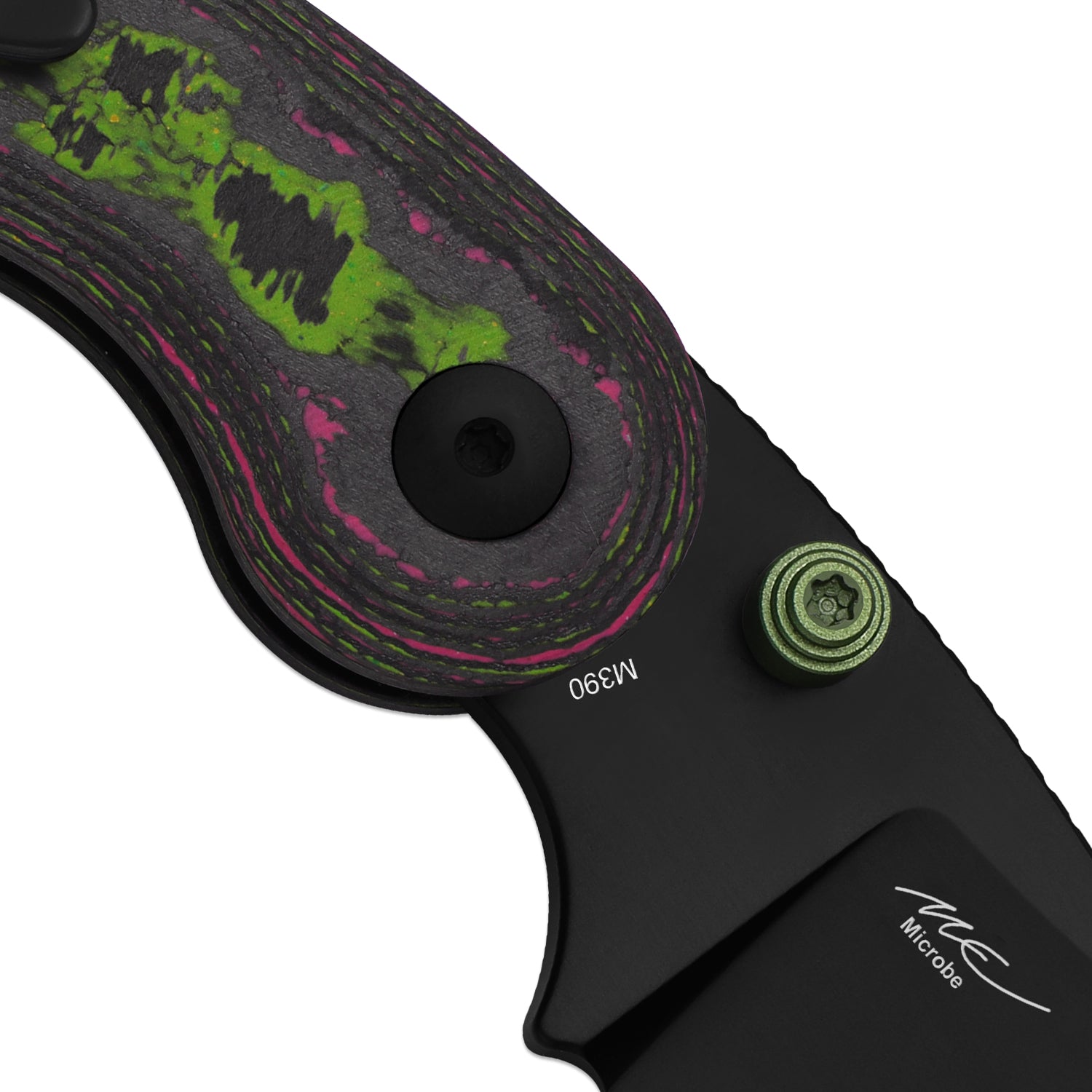 Microbe™ | 5Th Pocket Knife | Kizer Button Liner Lock™ | Camo Carbon Watermelon Sugar Handle | KizerB™ 2742A5