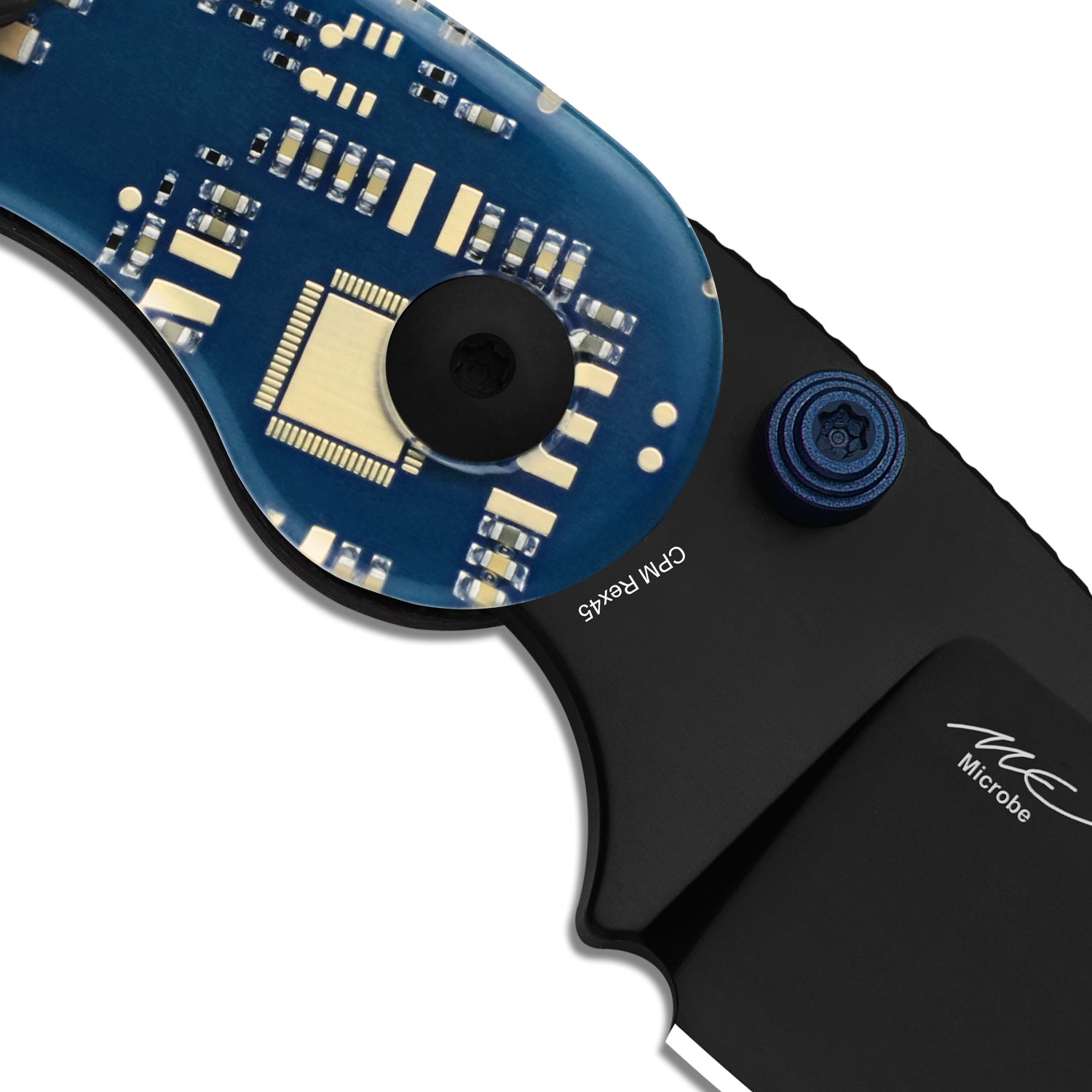 Microbe™ PCB | Kizer Button Liner Lock™ | CPM Rex45 | Resin & PCB | Black PVD Coating | KizerB™ 2742BDA2